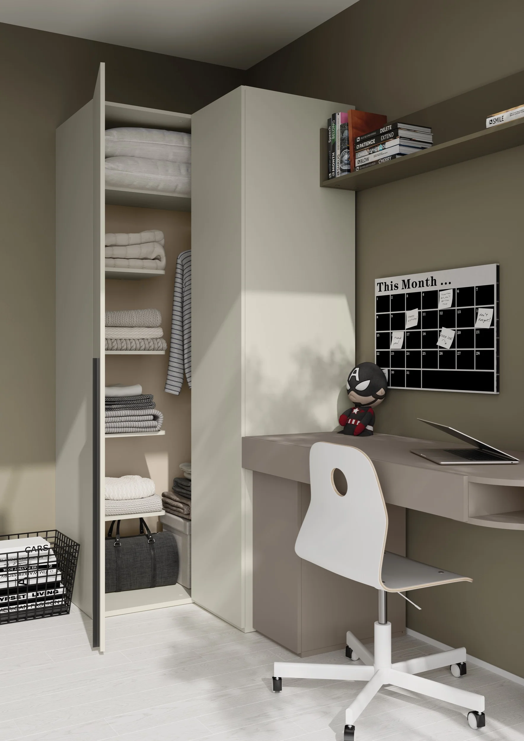 Kontenerek młodzieżowy Woow z półką 33 cm clay grey - Image 5