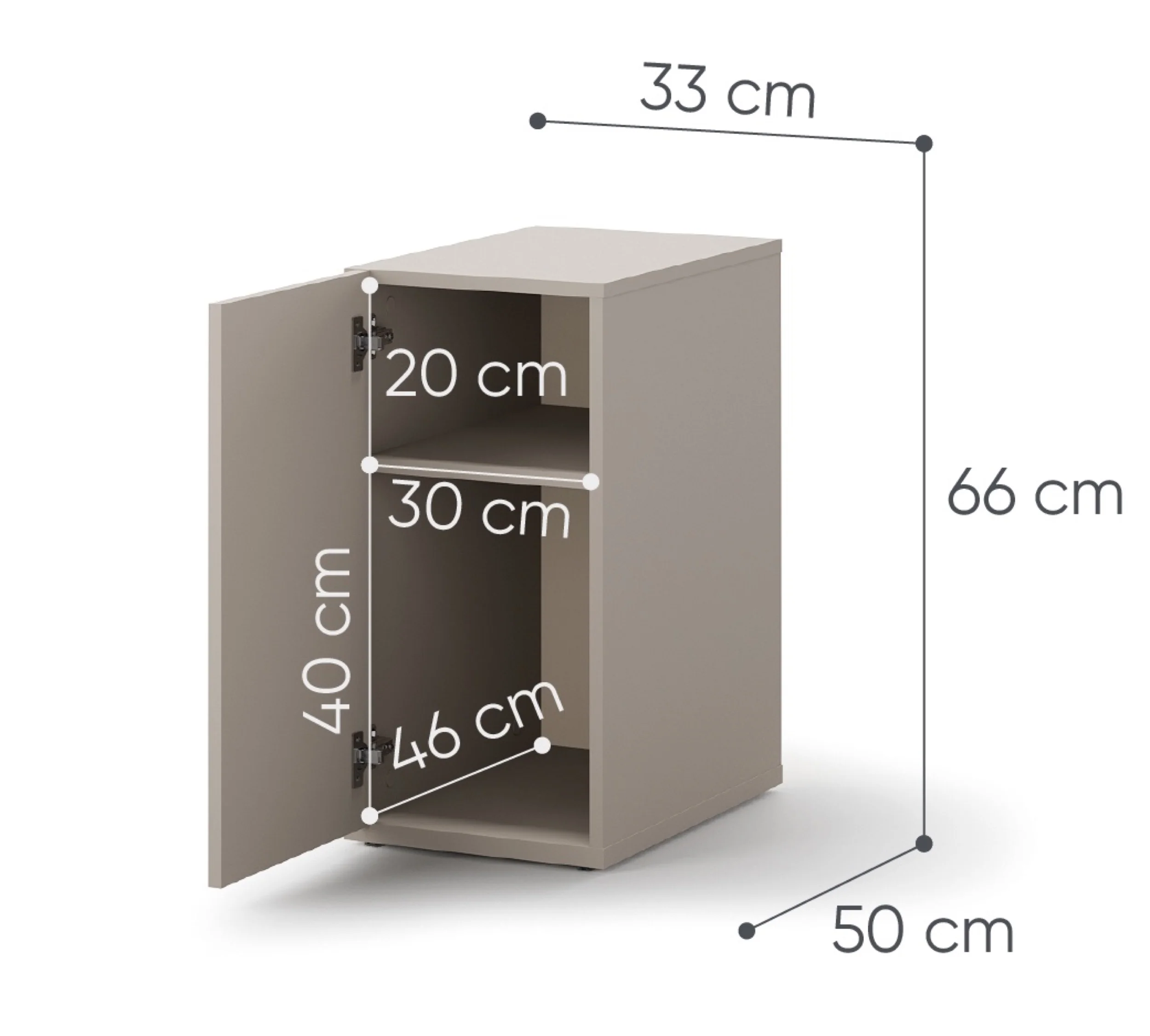 Kontenerek młodzieżowy Woow z półką 33 cm clay grey - Image 7