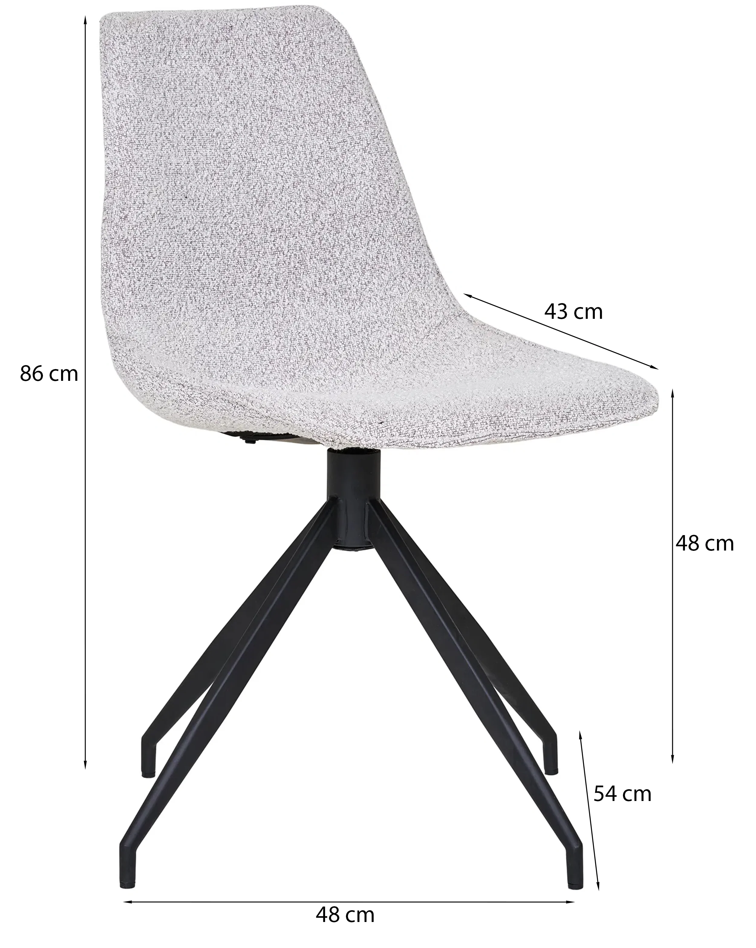 Krzesło do jadalni Scentle obrotowe tapicerowane jasnoszare - Image 6