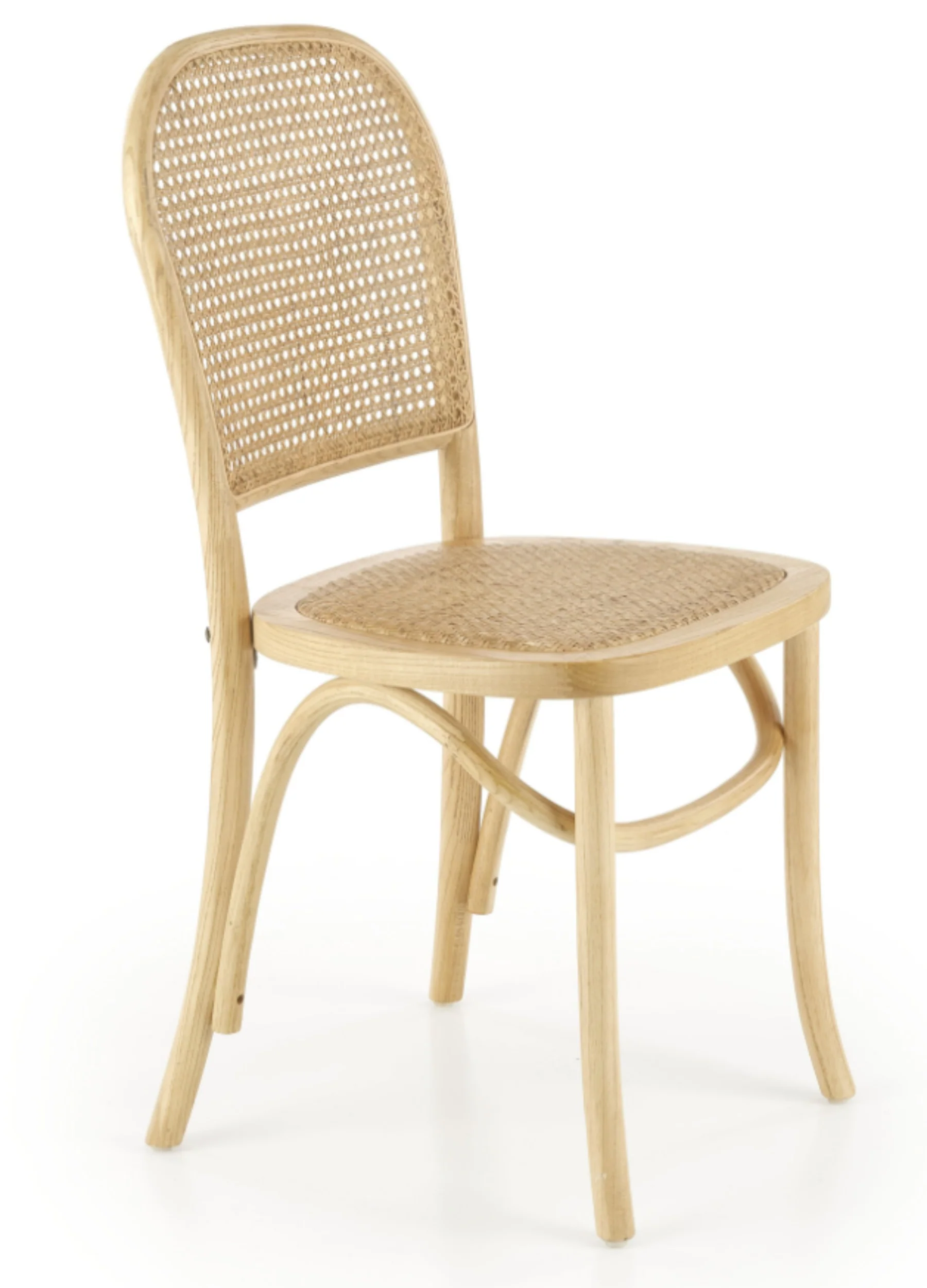 Krzesło drewniane Burgest z naturalnym rattanem - Image 2