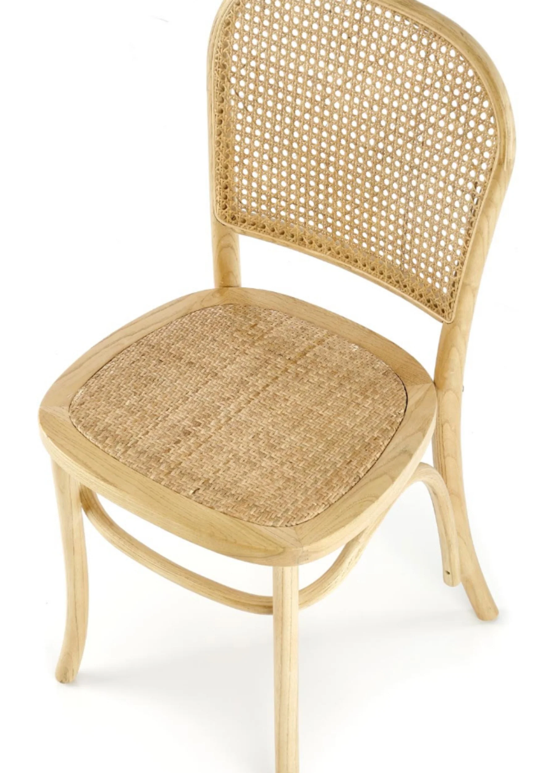 Krzesło drewniane Burgest z naturalnym rattanem - Image 9