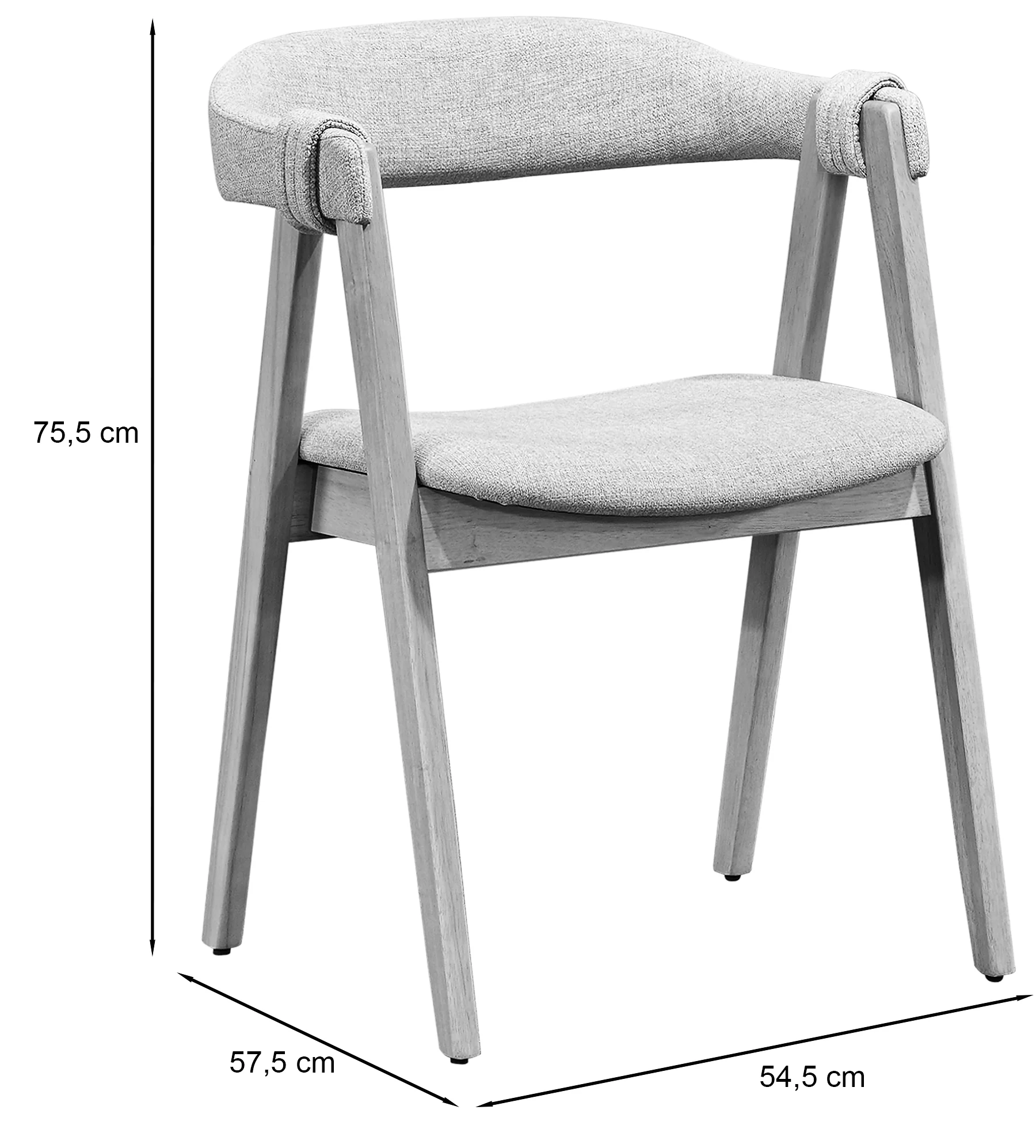 Krzesło drewniane do jadalni Inneles orzech/beżowe - Image 11