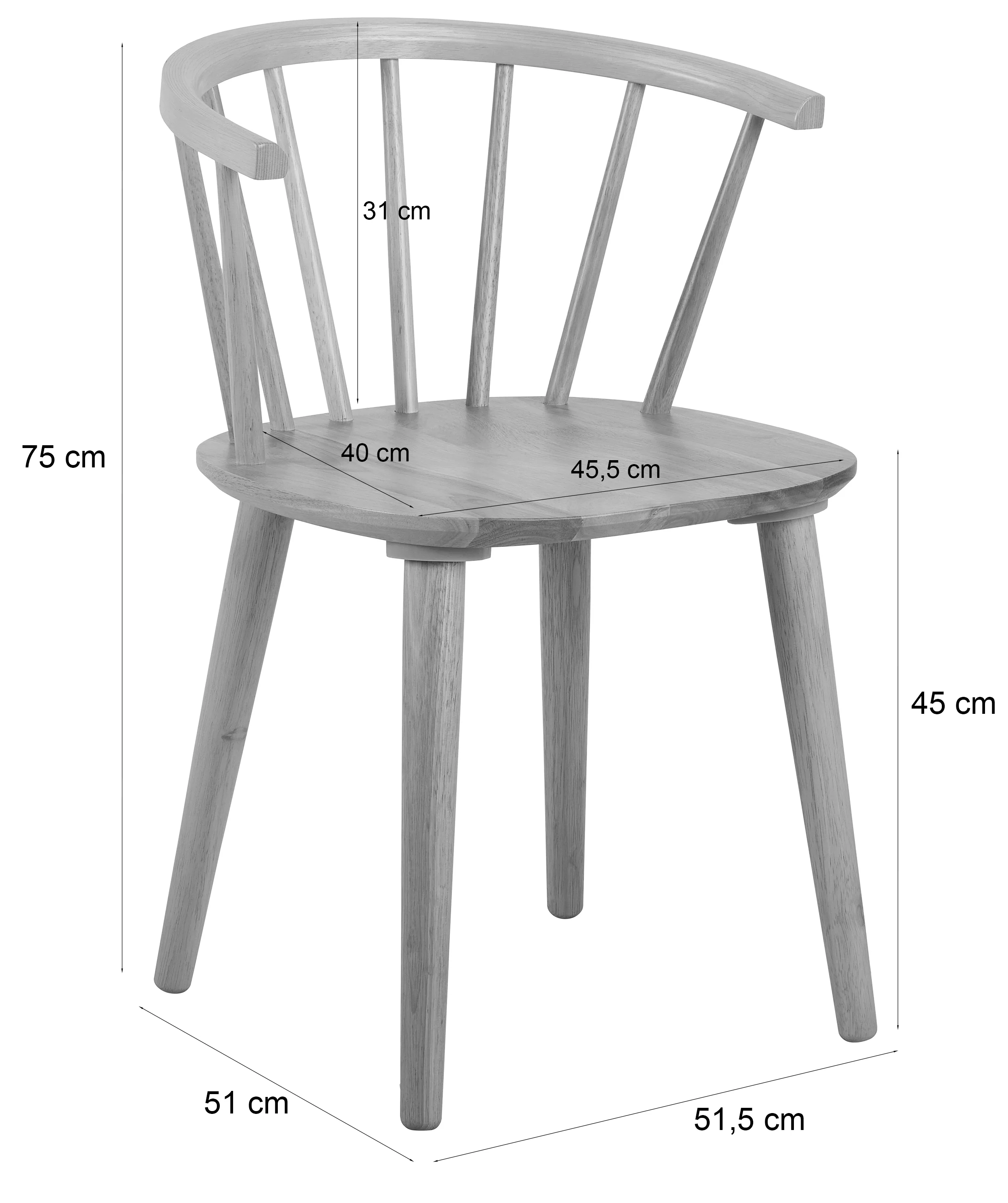 Krzesło drewniane Ida patyczak czarne - Image 11
