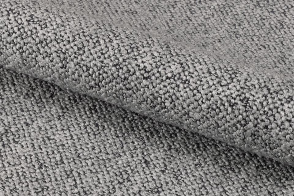 Krzesło tapicerowane Agamos szare z podłokietnikami na metalowych nóżkach boucle - Image 6