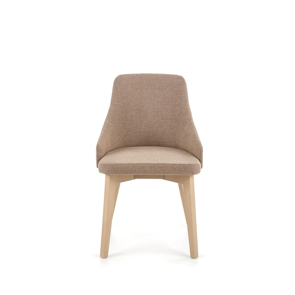 Krzesło tapicerowane Berlas beżowe - dąb sonoma - Image 4