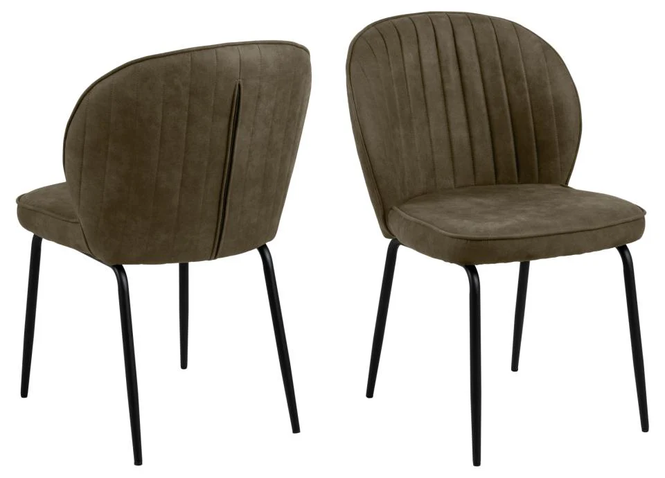 Krzesło tapicerowane Chinmoy olive green z oparciem na metalowych nóżkach velvet - Image 2