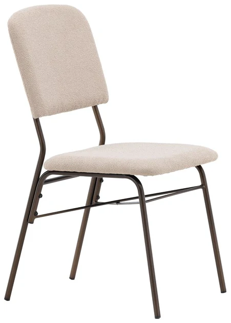 Krzesło tapicerowane Dhevis beżowe - Image 3