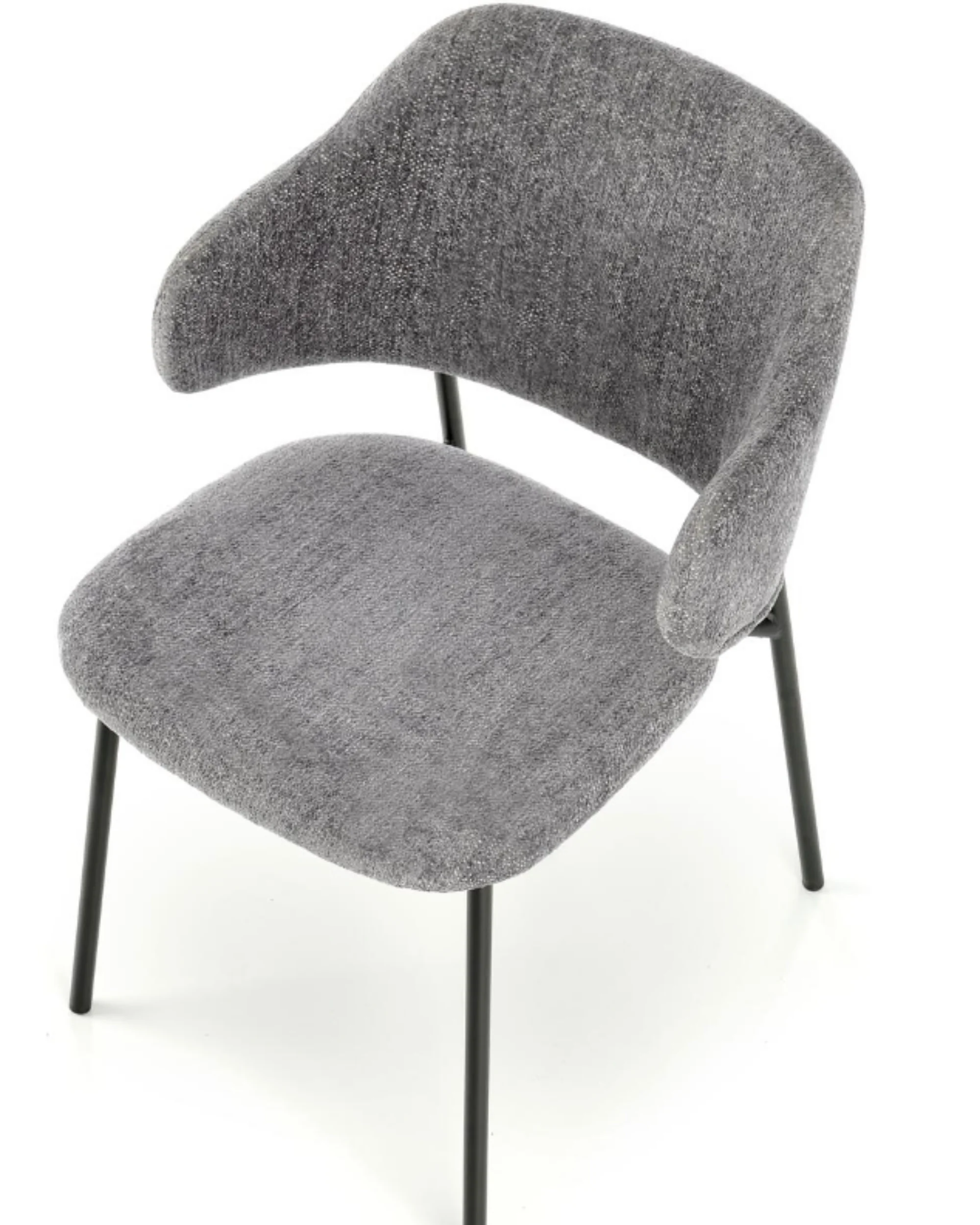 Krzesło tapicerowane Roomely z podłokietnikami szary - Image 3