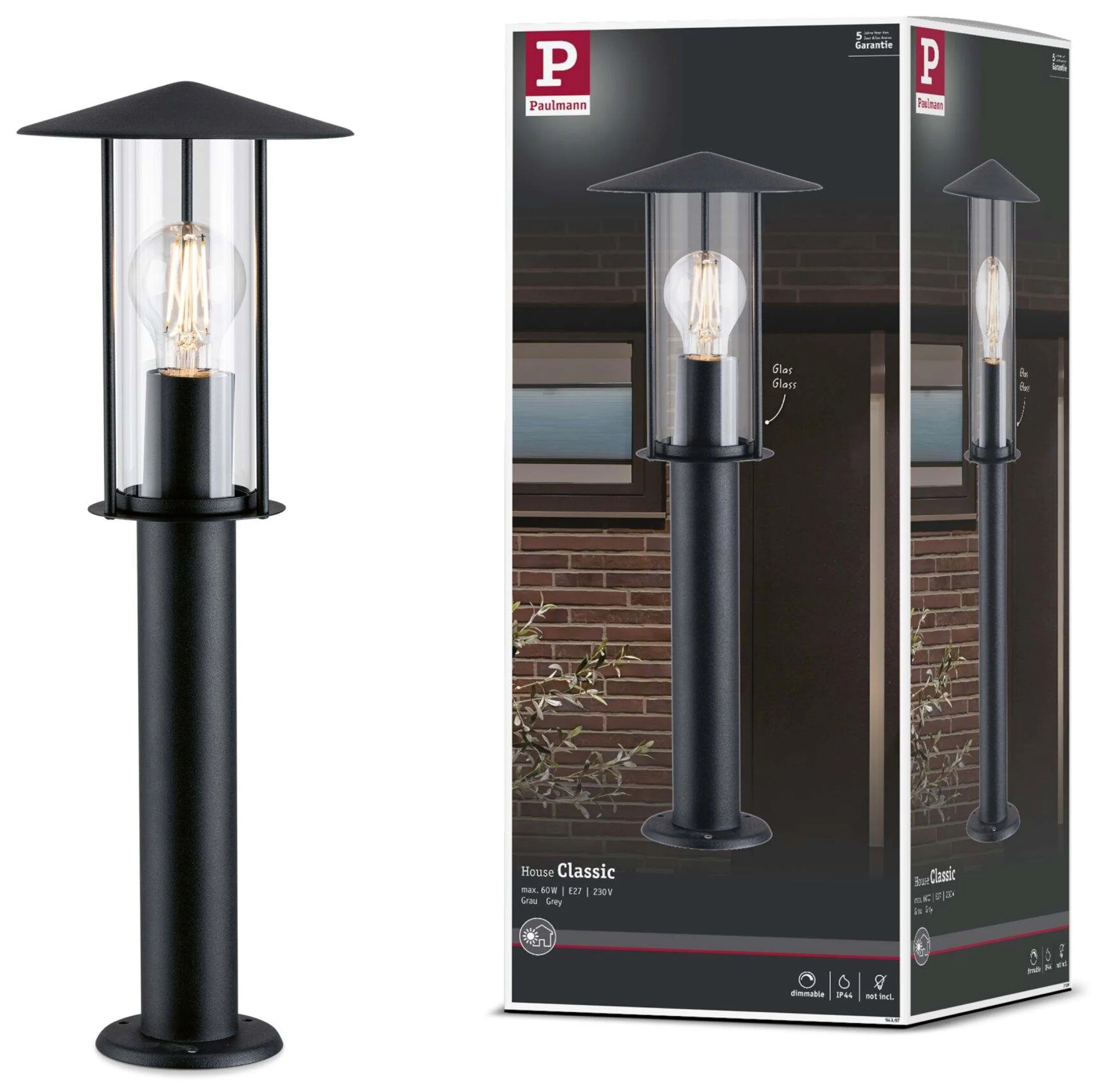 Lampa ogrodowa Classic ciemnoszara - Image 5
