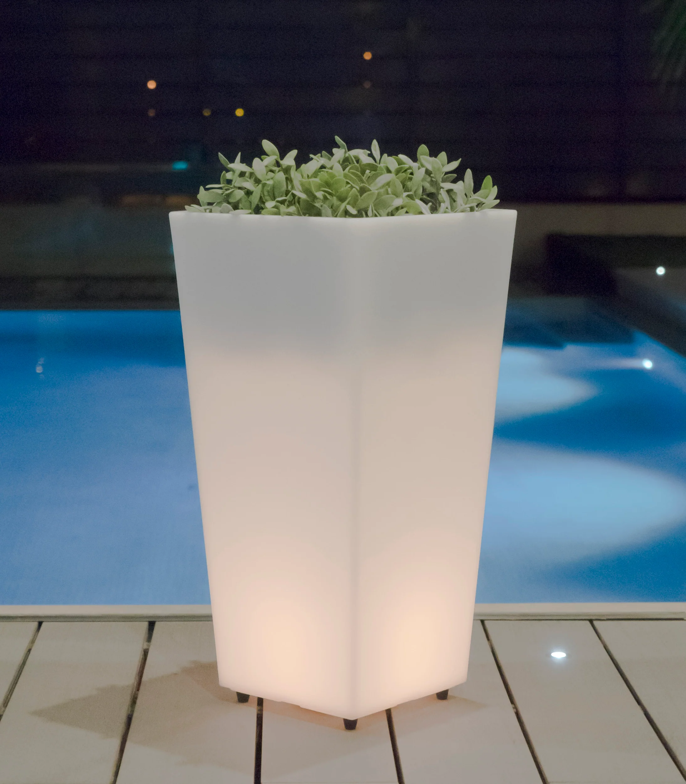 Lampa ogrodowa doniczka Melisa 30 Solar LED biała - Image 2