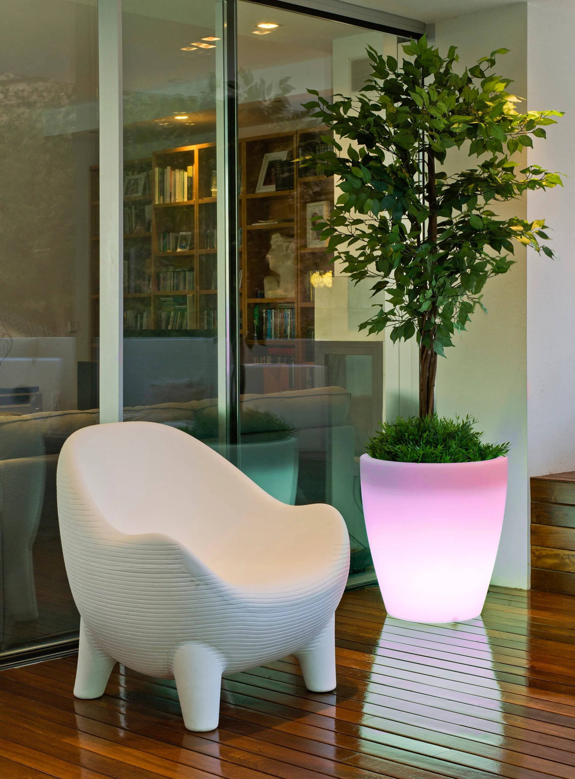 Lampa ogrodowa doniczka Violeta 55 Solar LED biała - Image 2