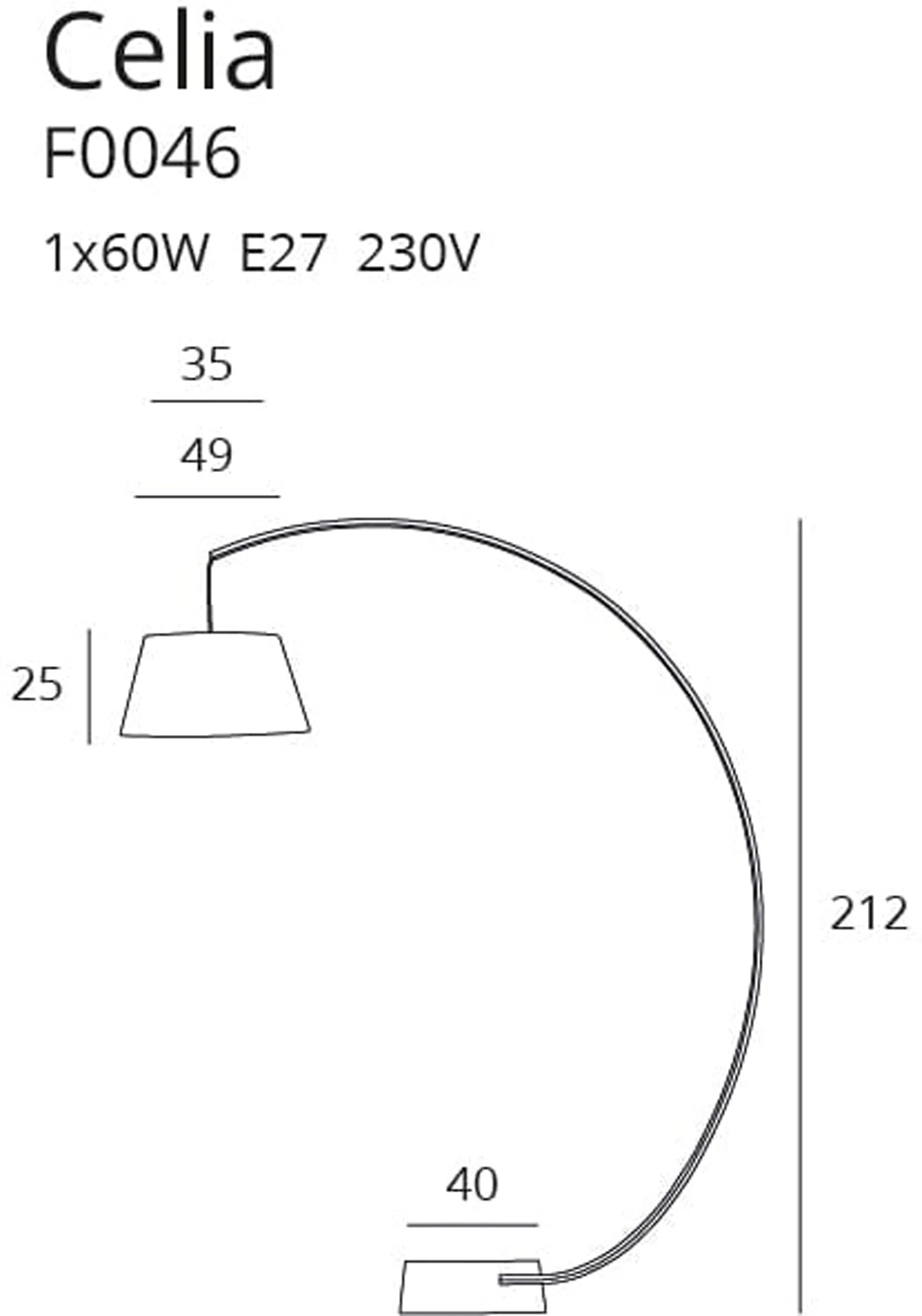 Lampa podłogowa Celia czarna - Image 3