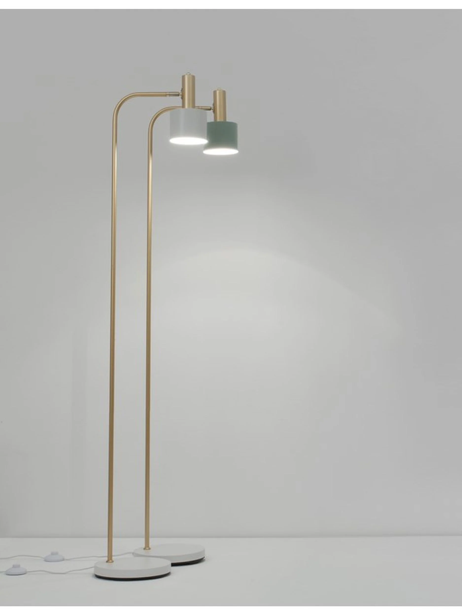 Lampa podłogowa Chilley szaro-złota - Image 2
