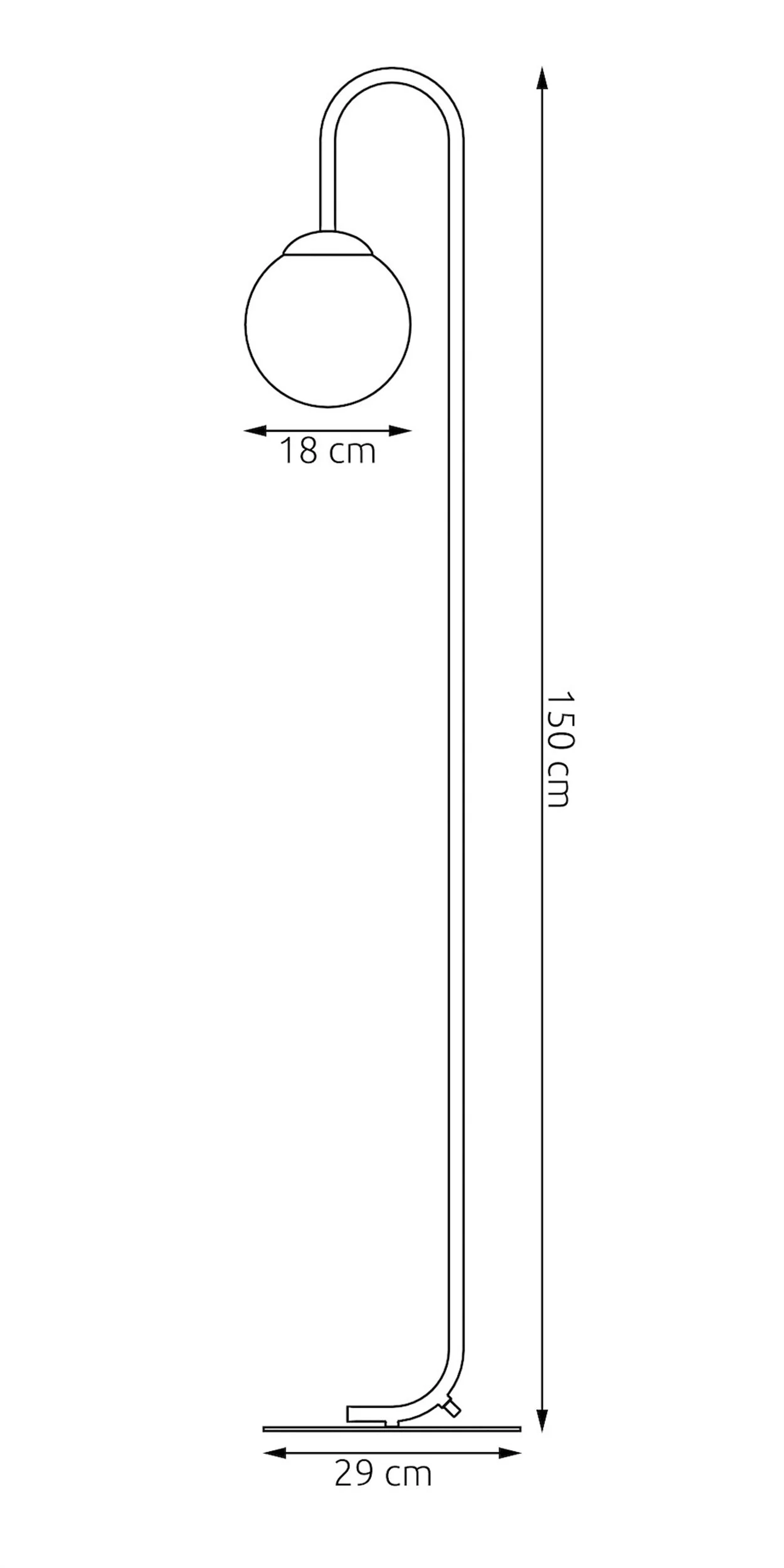 Lampa podłogowa Flor 150 cm czarna - Image 4