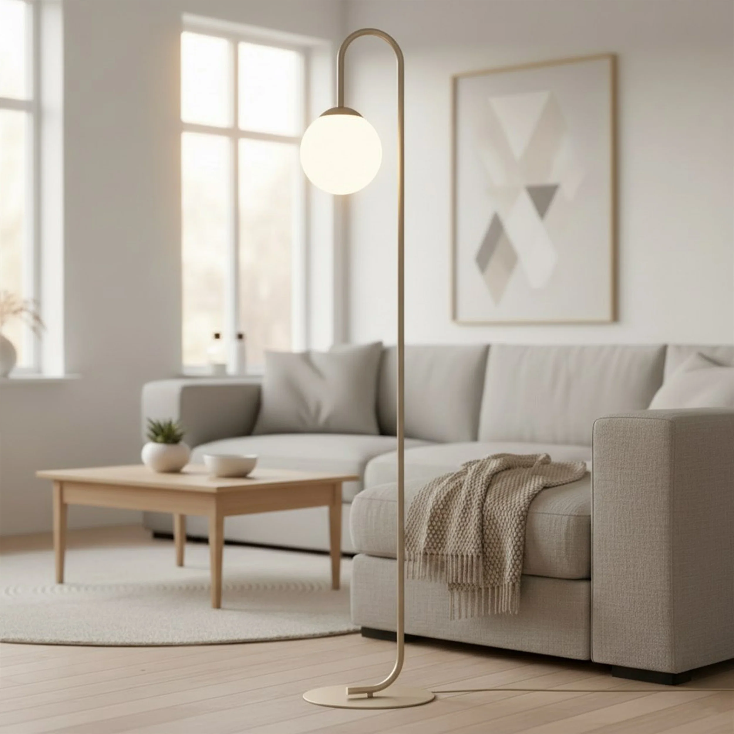 Lampa podłogowa Flor 150 cm mokka - Image 3