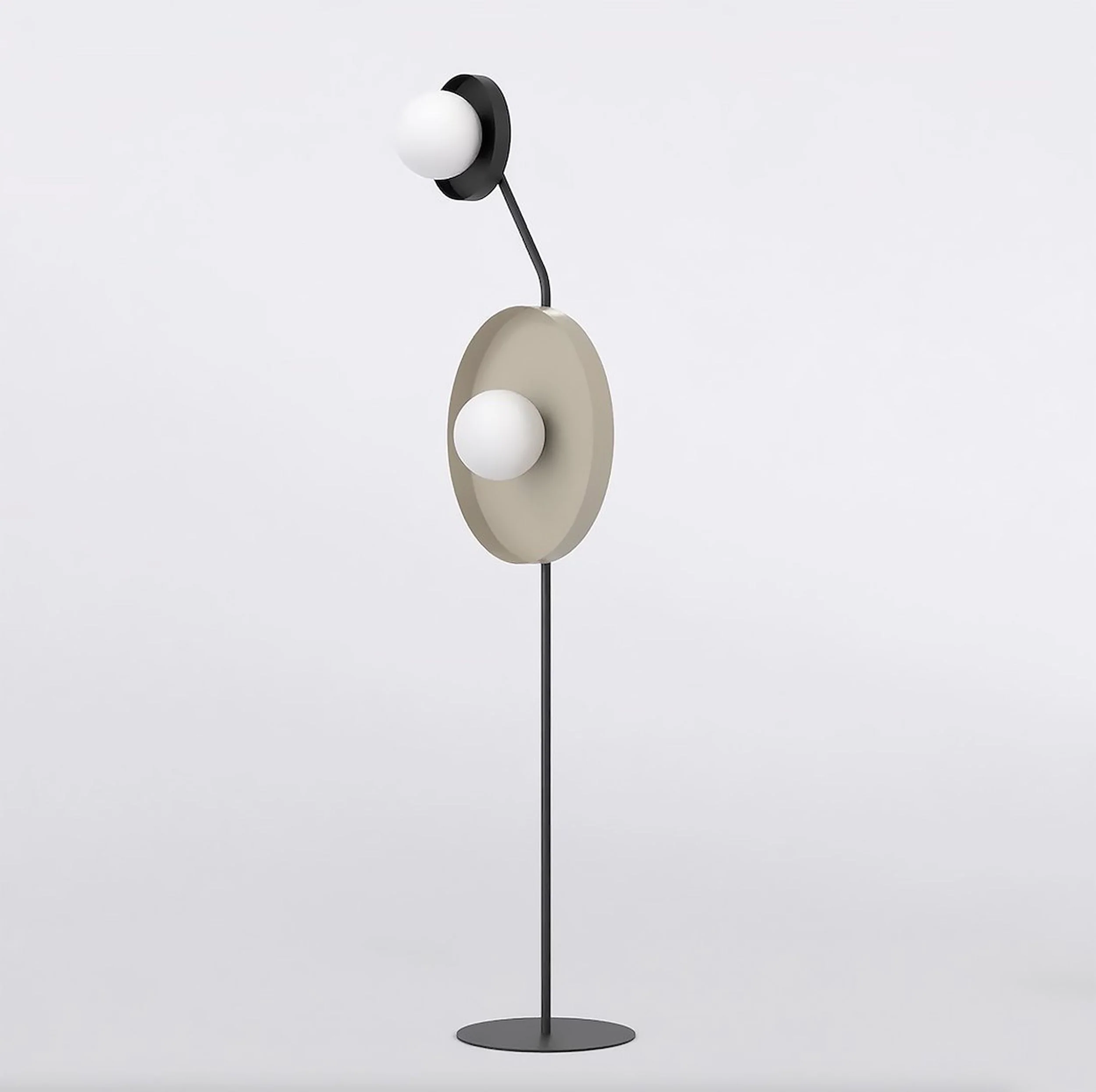 Lampa podłogowa Kiss x2 mokka na czarnym stelażu - Image 3