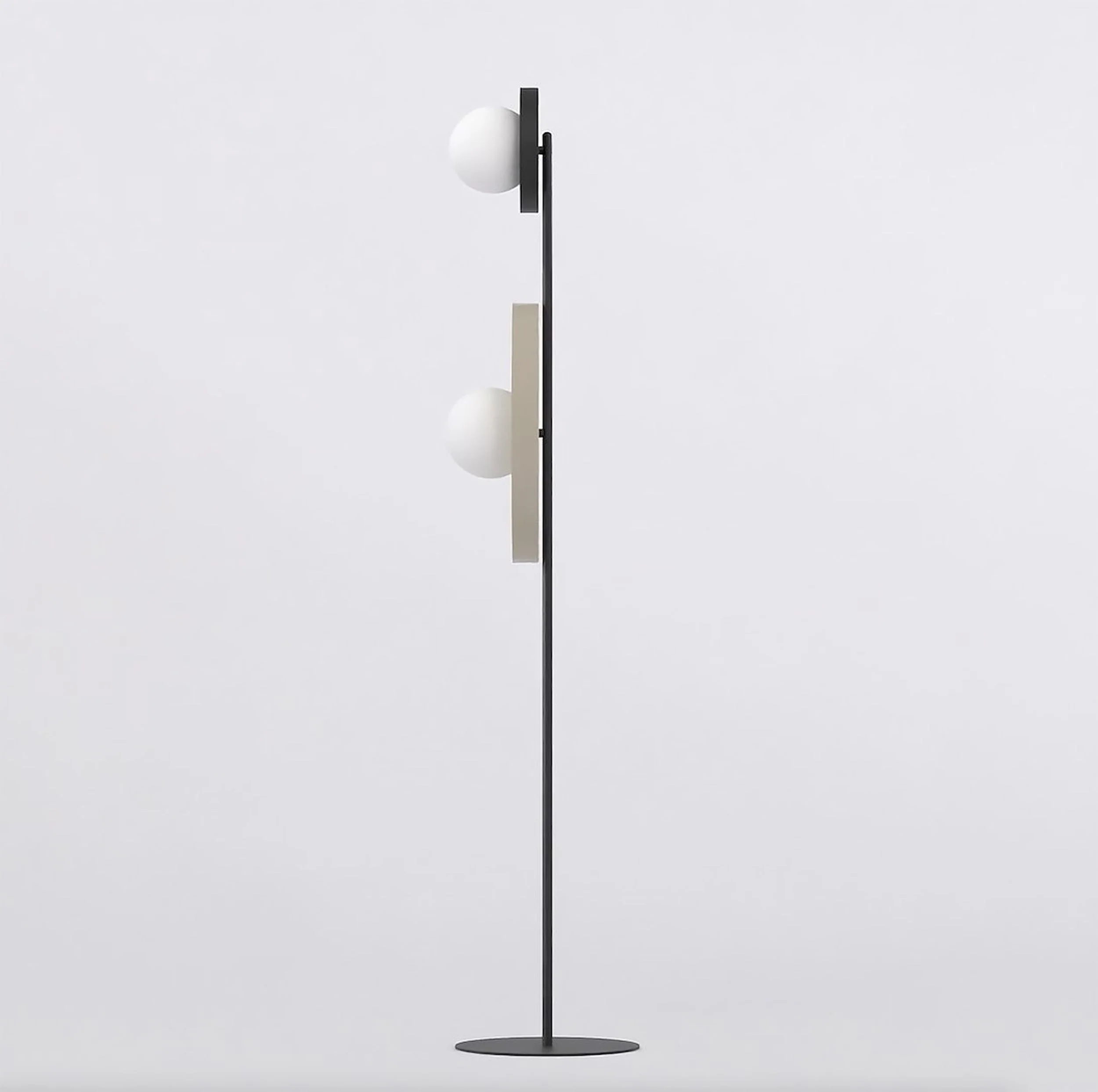 Lampa podłogowa Kiss x2 mokka na czarnym stelażu - Image 4