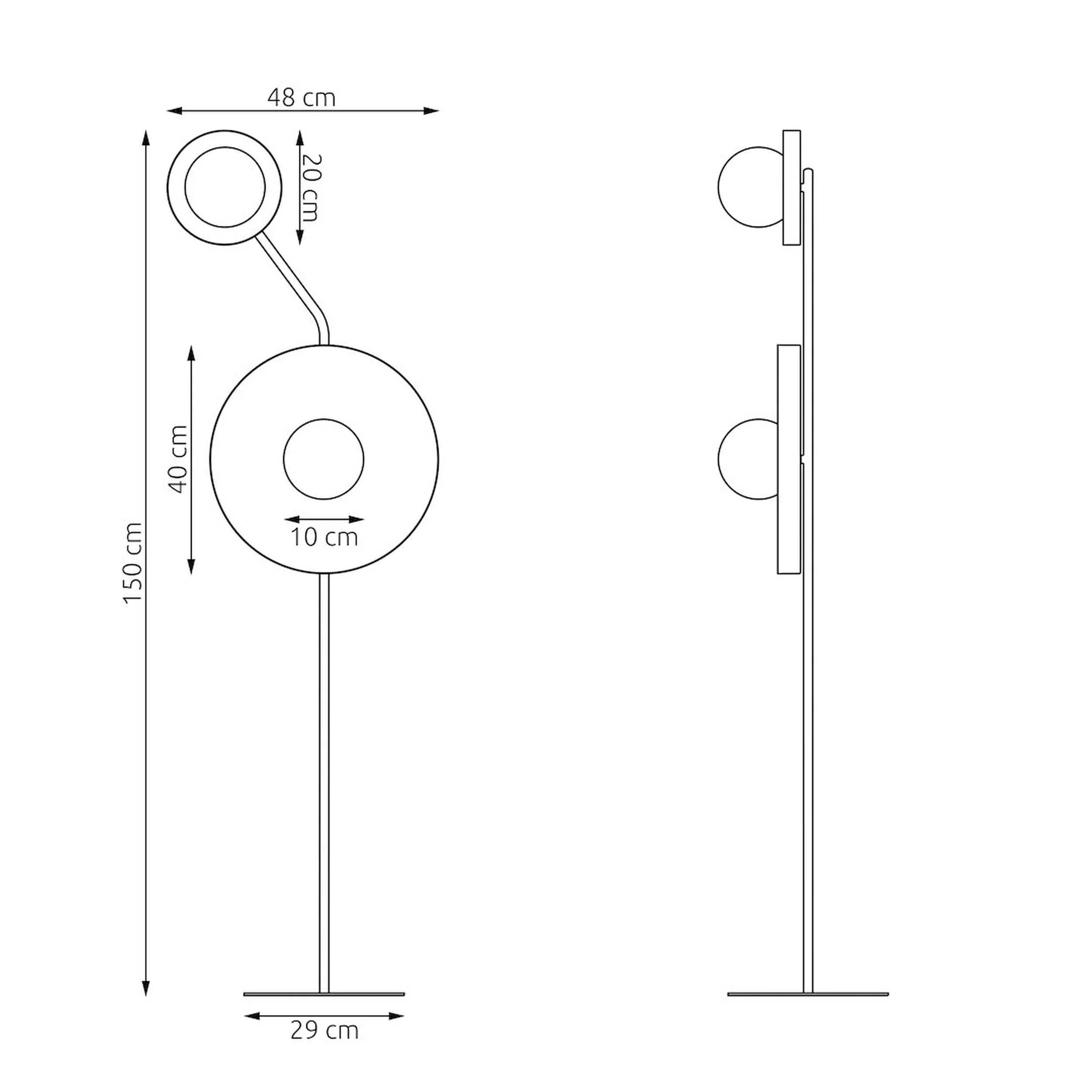 Lampa podłogowa Kiss x2 mokka na czarnym stelażu - Image 6