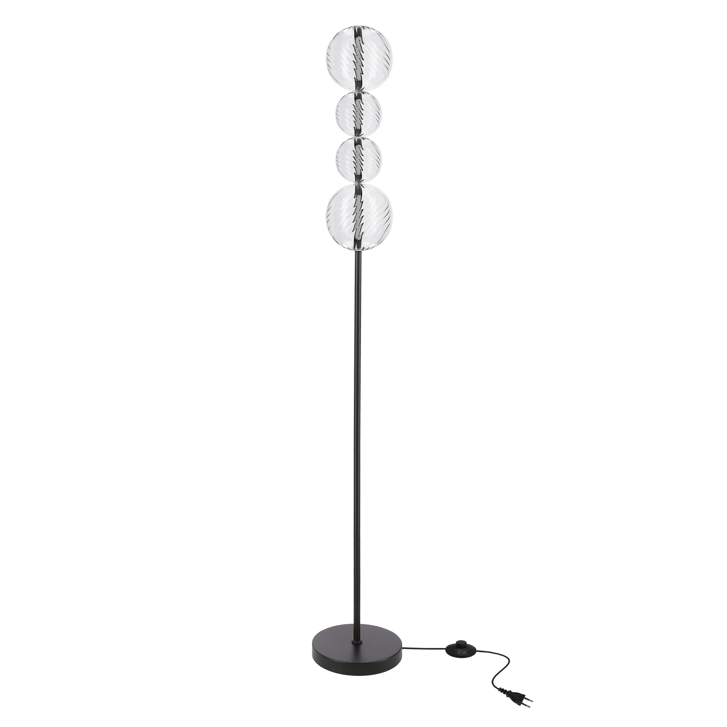 Lampa podłogowa LED Playa czarna 3000K 15W z bezbarwnym kloszem