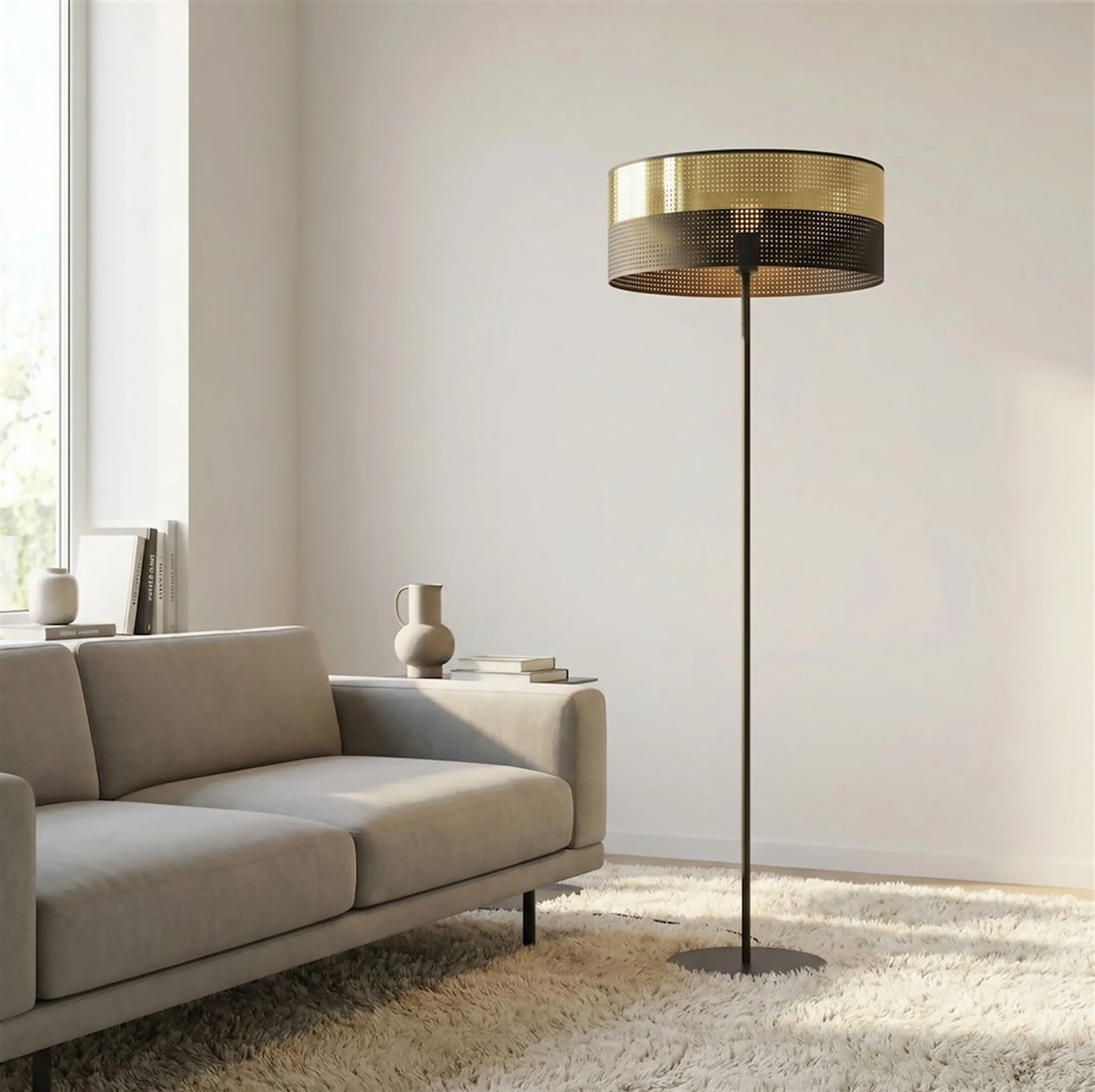 Lampa podłogowa Lux czerń/złoto - Image 3