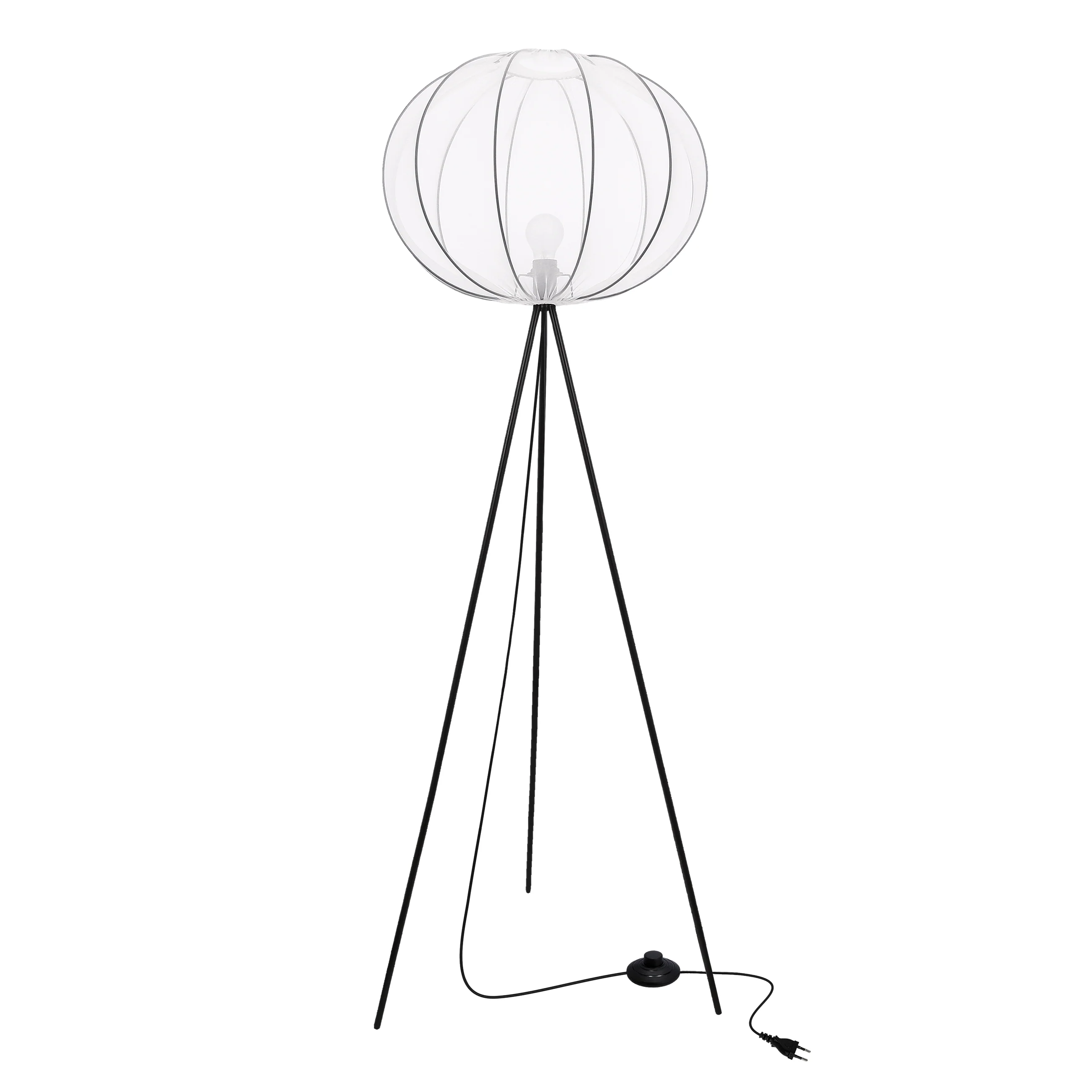 Lampa podłogowa Mellow czarna E27 40W z białym abażurem