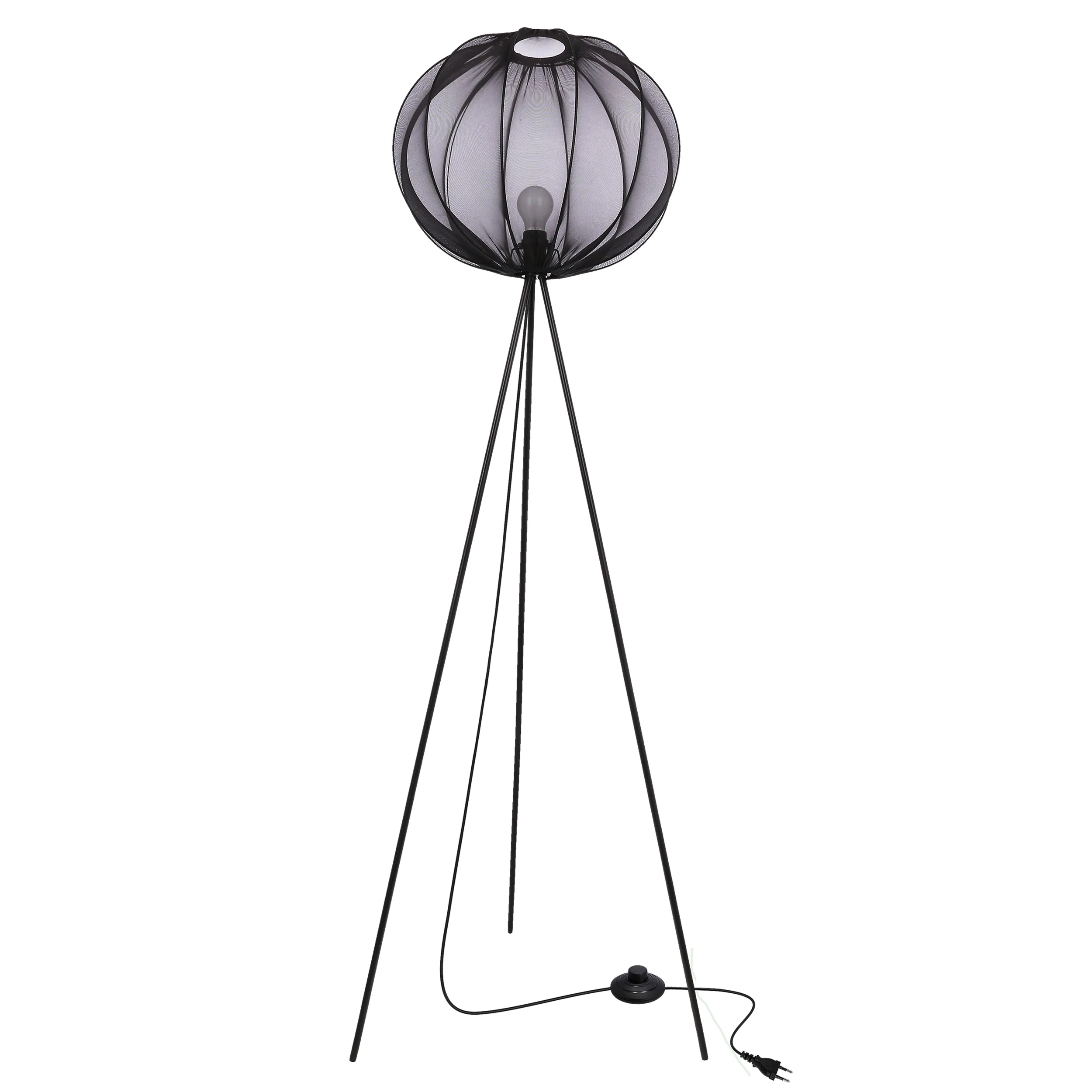 Lampa podłogowa Mellow czarna E27 40W z czarnym abażurem