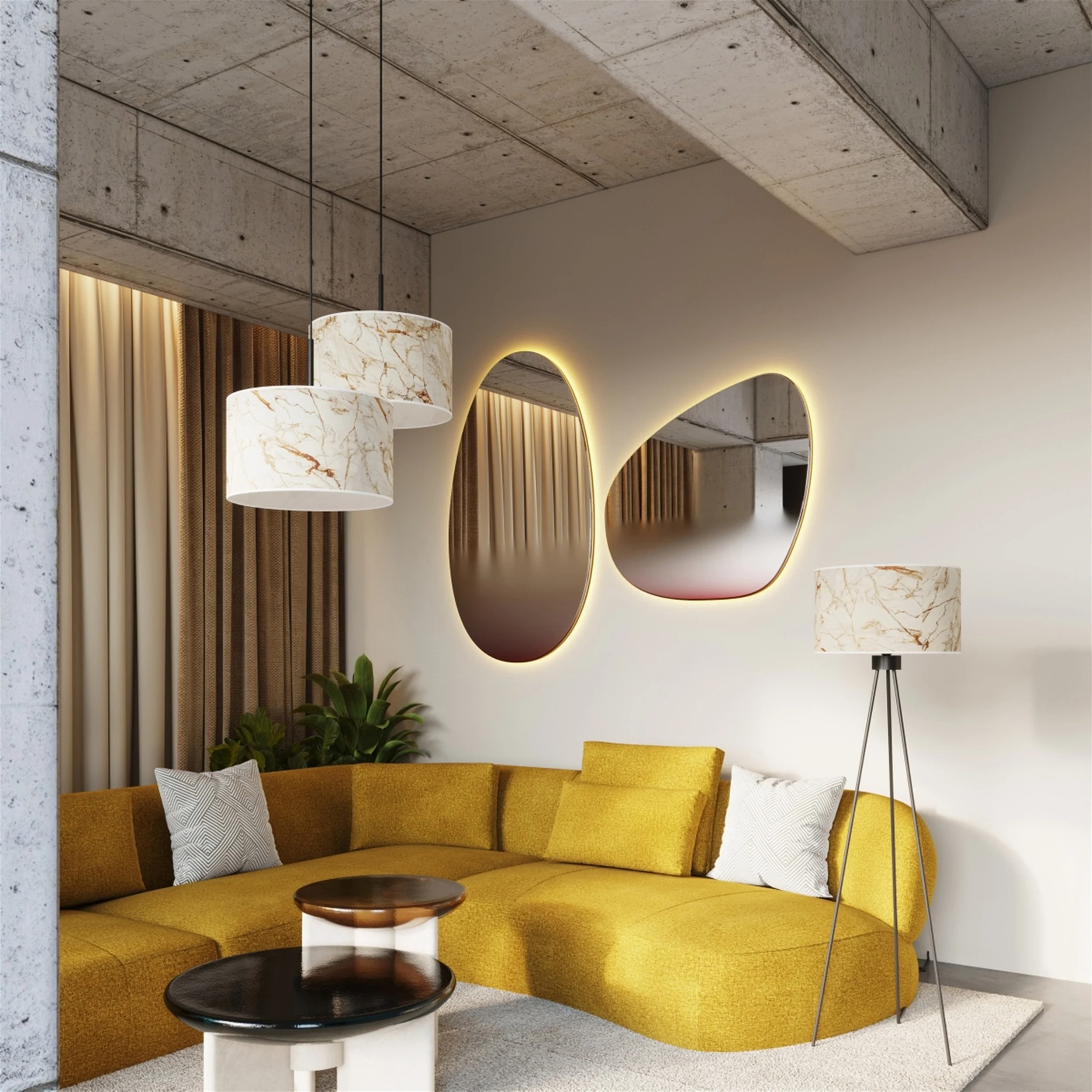 Lampa podłogowa Nevia beżowy marmur - Image 12