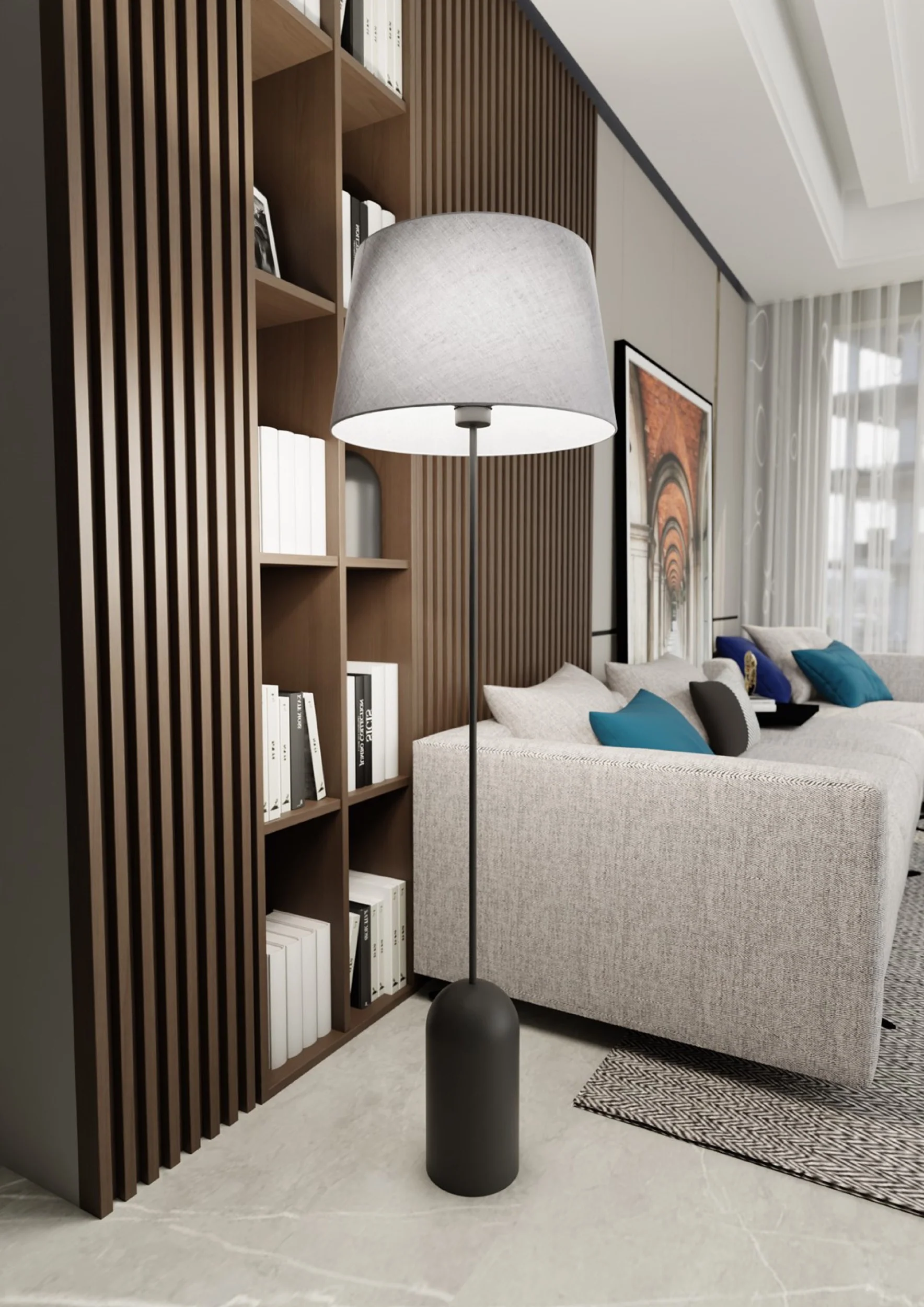Lampa podłogowa Pearl szara - Image 3