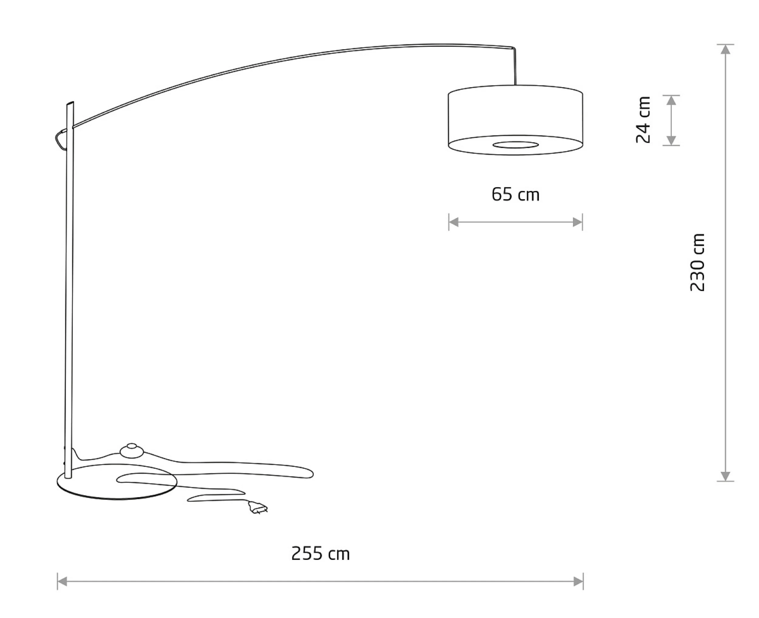 Lampa podłogowa Poise 230x255 cm szara - Image 5