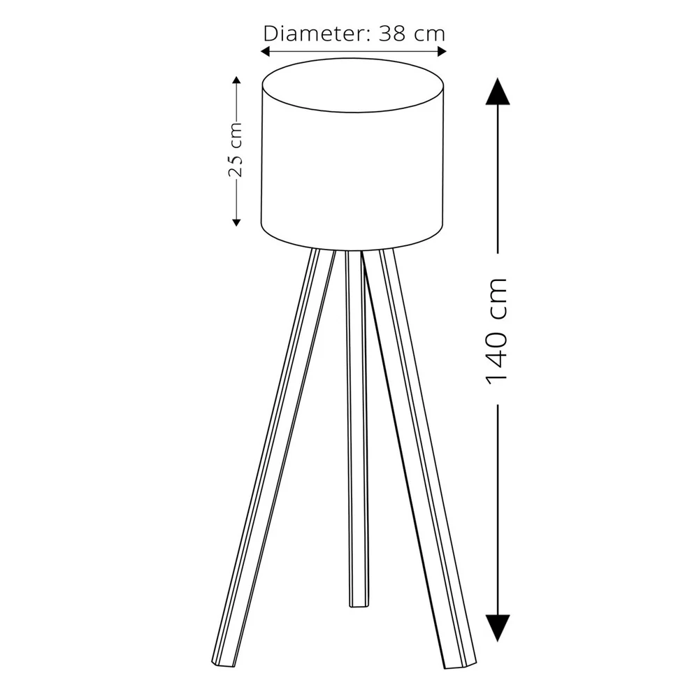 Lampa podłogowa Salika ecru na brązowym stelażu - Image 3