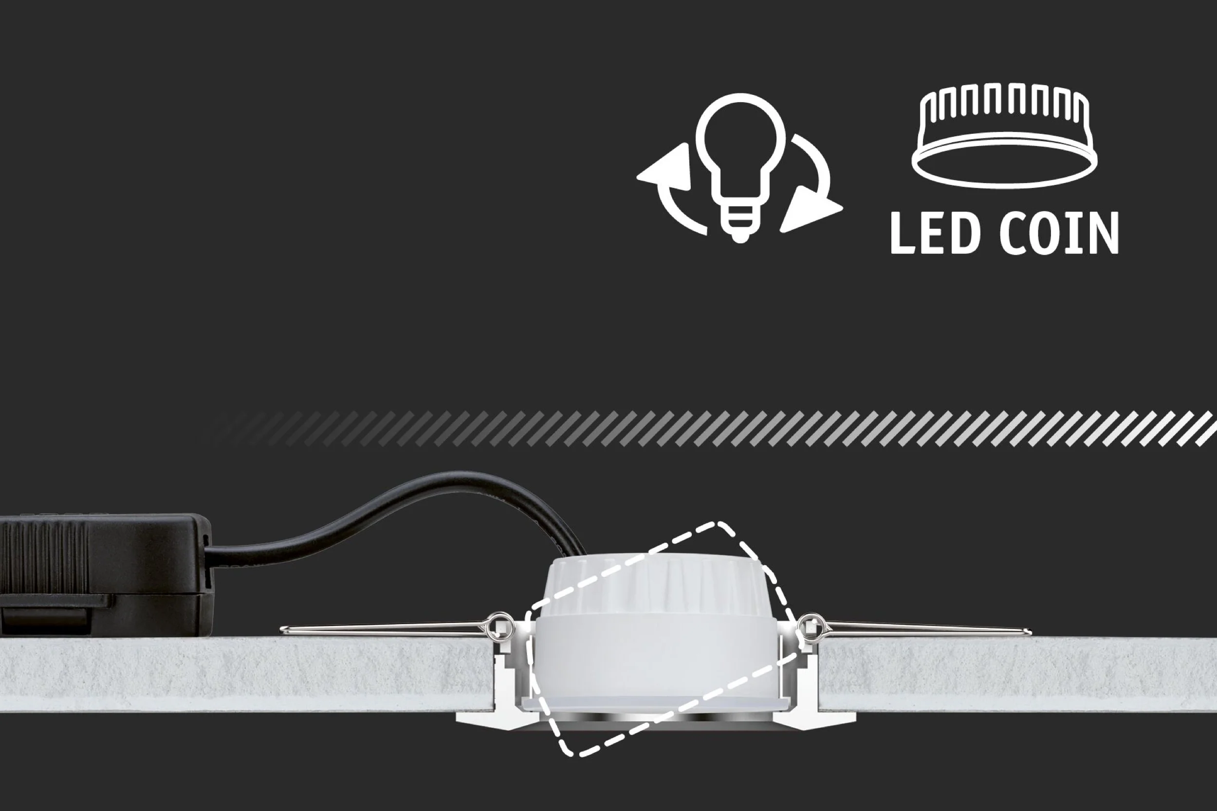 Lampa podtynkowa Gil LED czarno-srebrny mat - Image 8