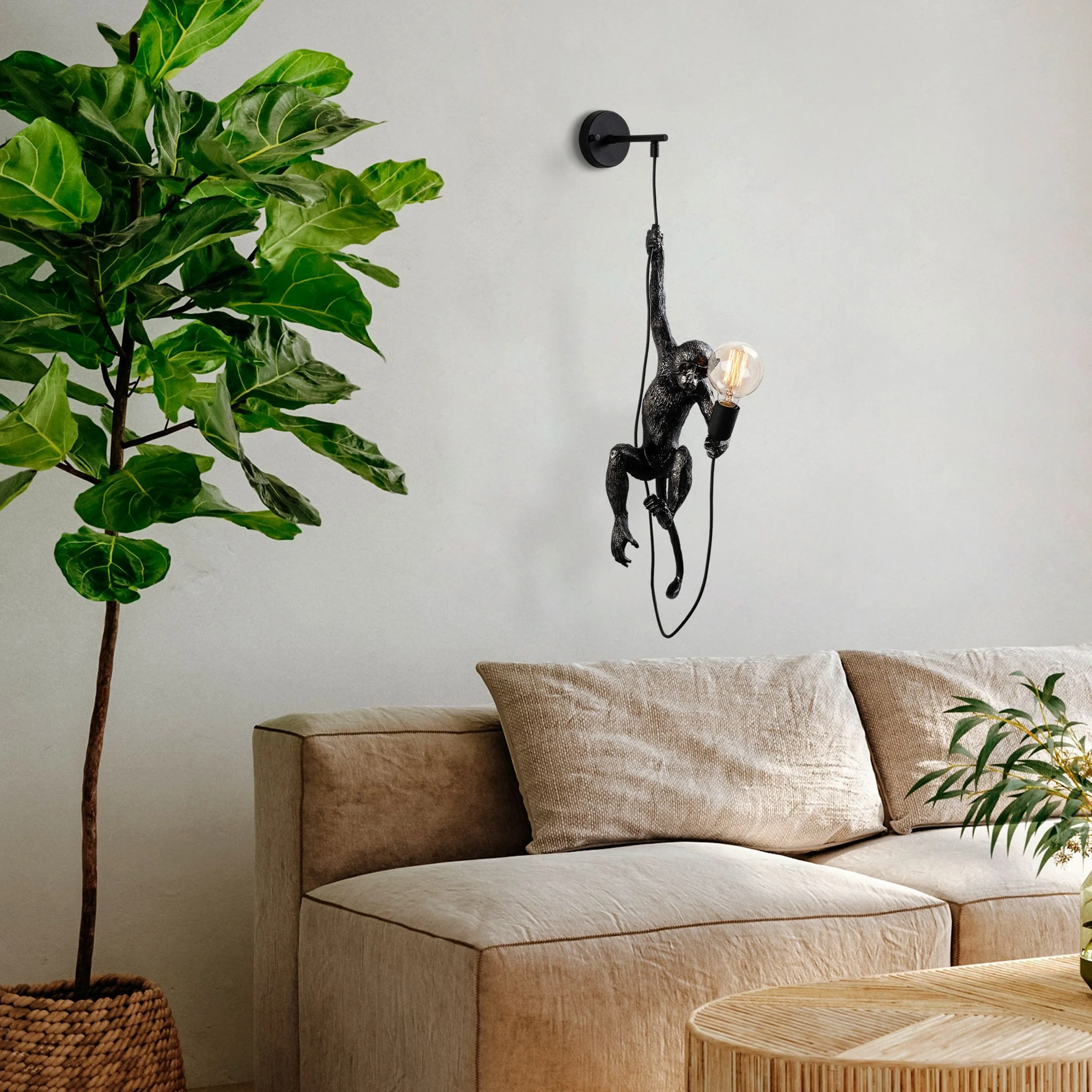 Lampa ścienna Proffitz z małpką czarna - Image 4