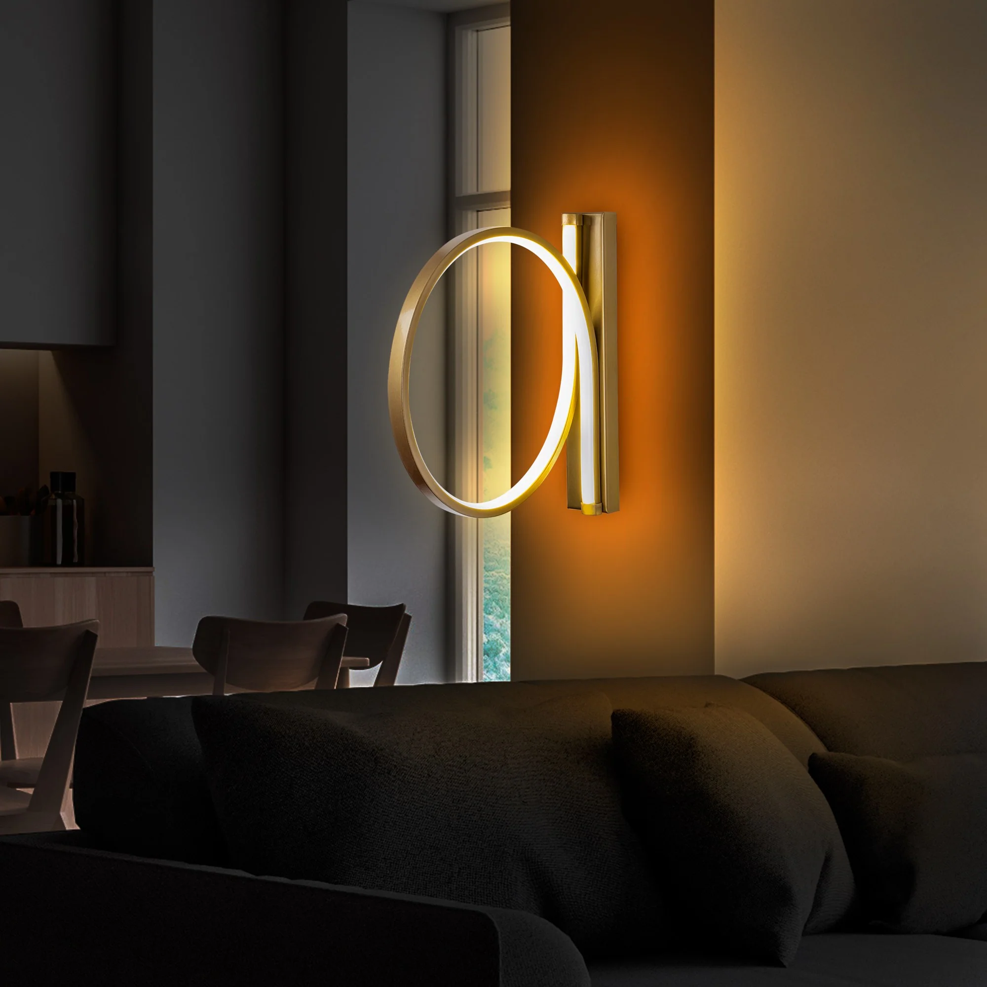 Lampa ścienna Soyally średnica 30 cm złota - Image 3