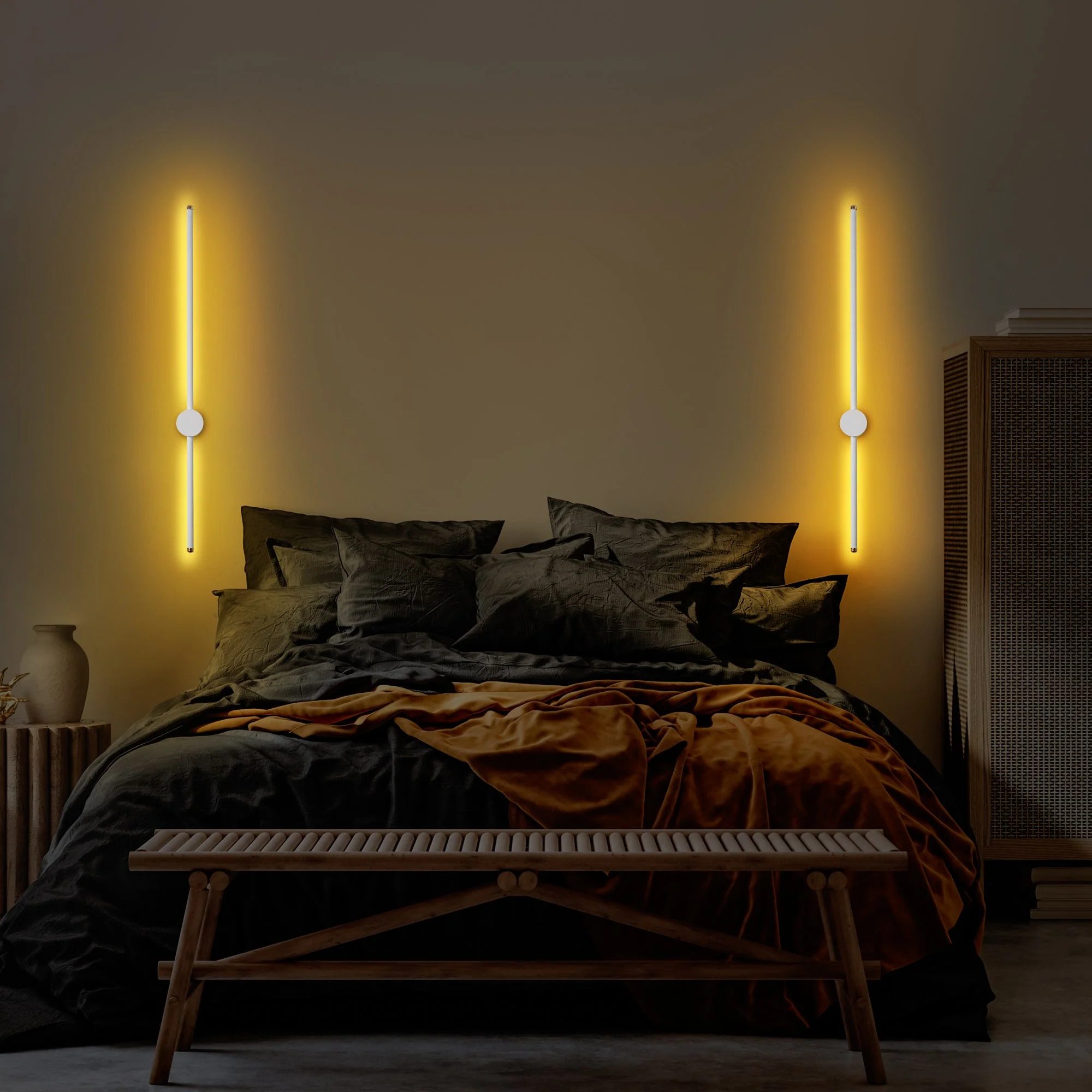 Lampa ścienna Walriefle 91 cm biała - Image 4