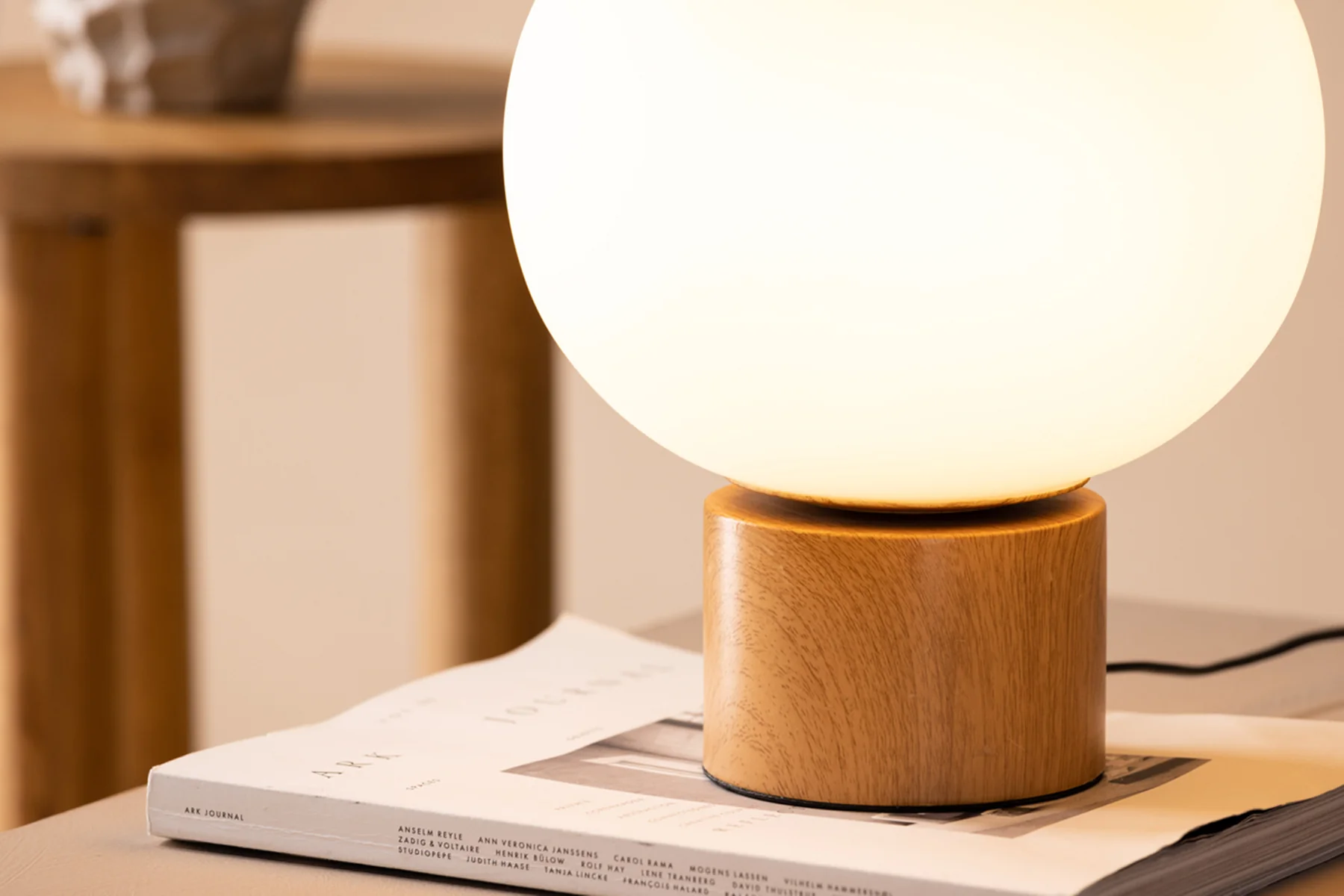Lampa stołowa Cholet 35 cm dąb naturalny - Image 4