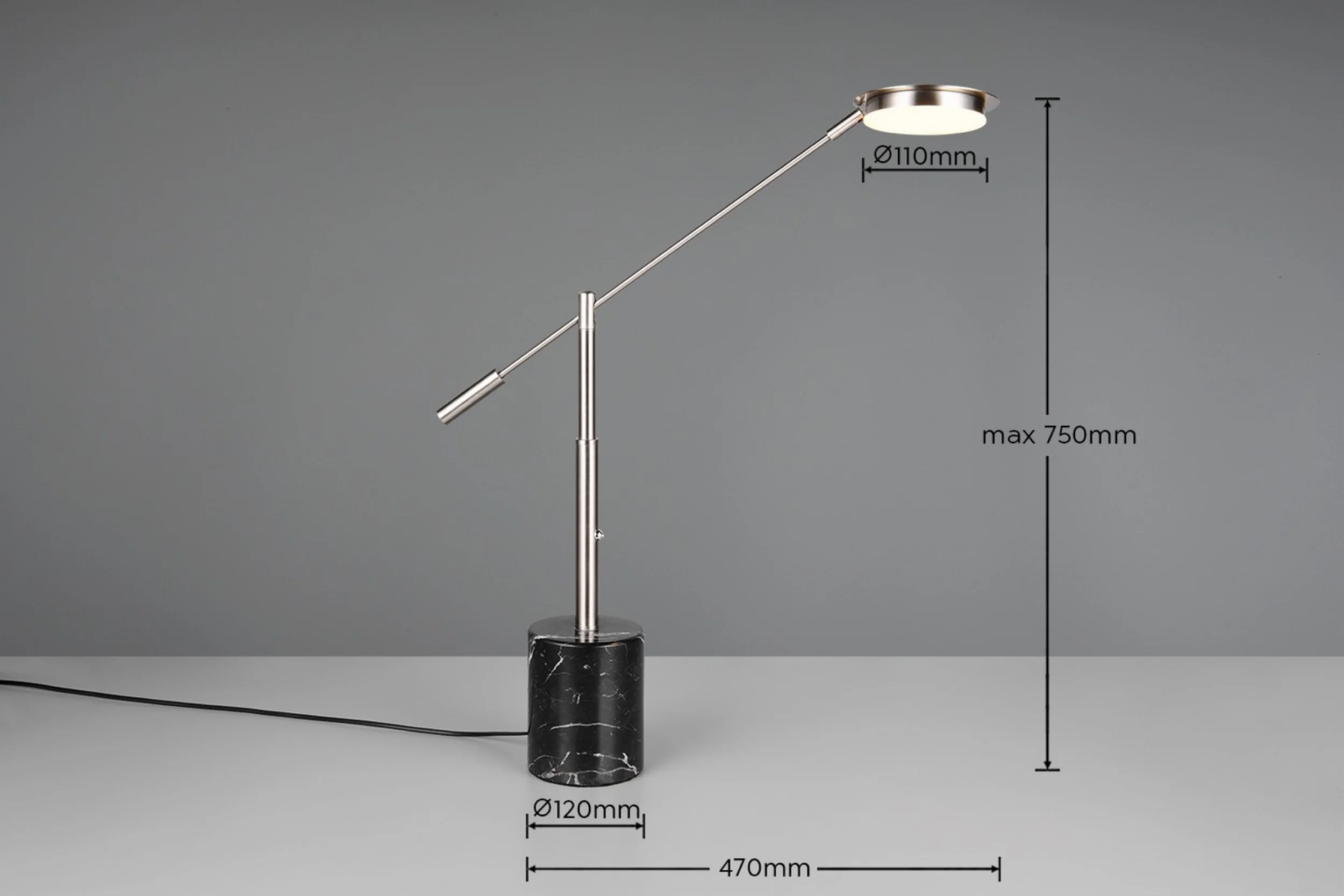 Lampa stołowa Fiore LED czarno-srebrna - Image 2