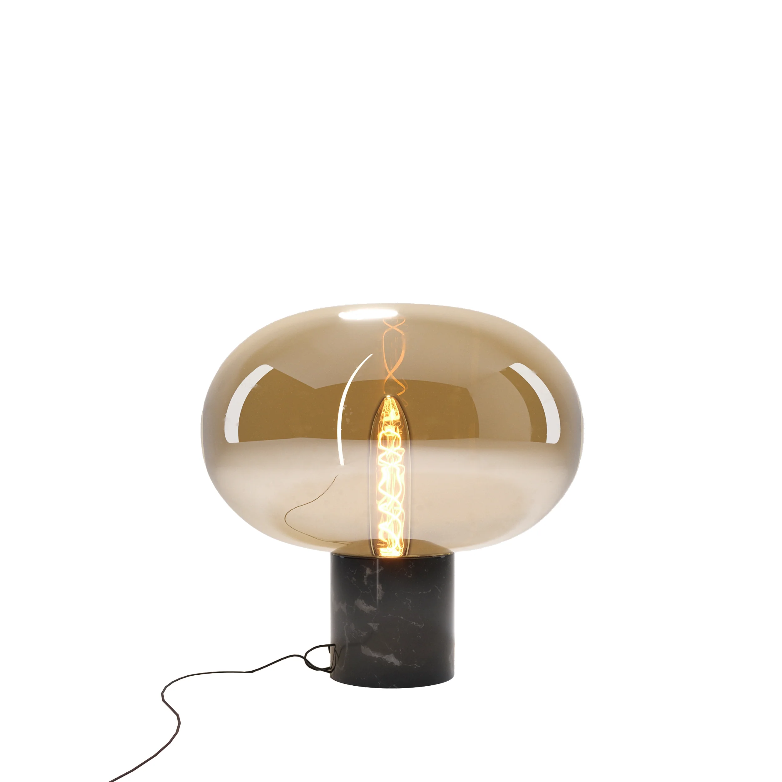 Lampa stołowa Moonstone bursztynowe szkło biały marmur