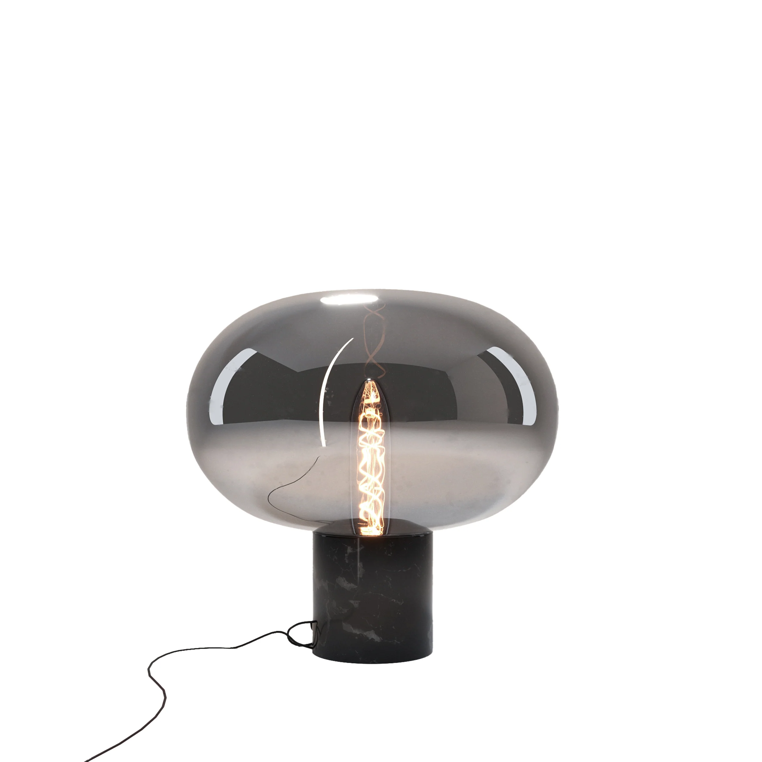 Lampa stołowa Moonstone dymione szkło czarny marmur