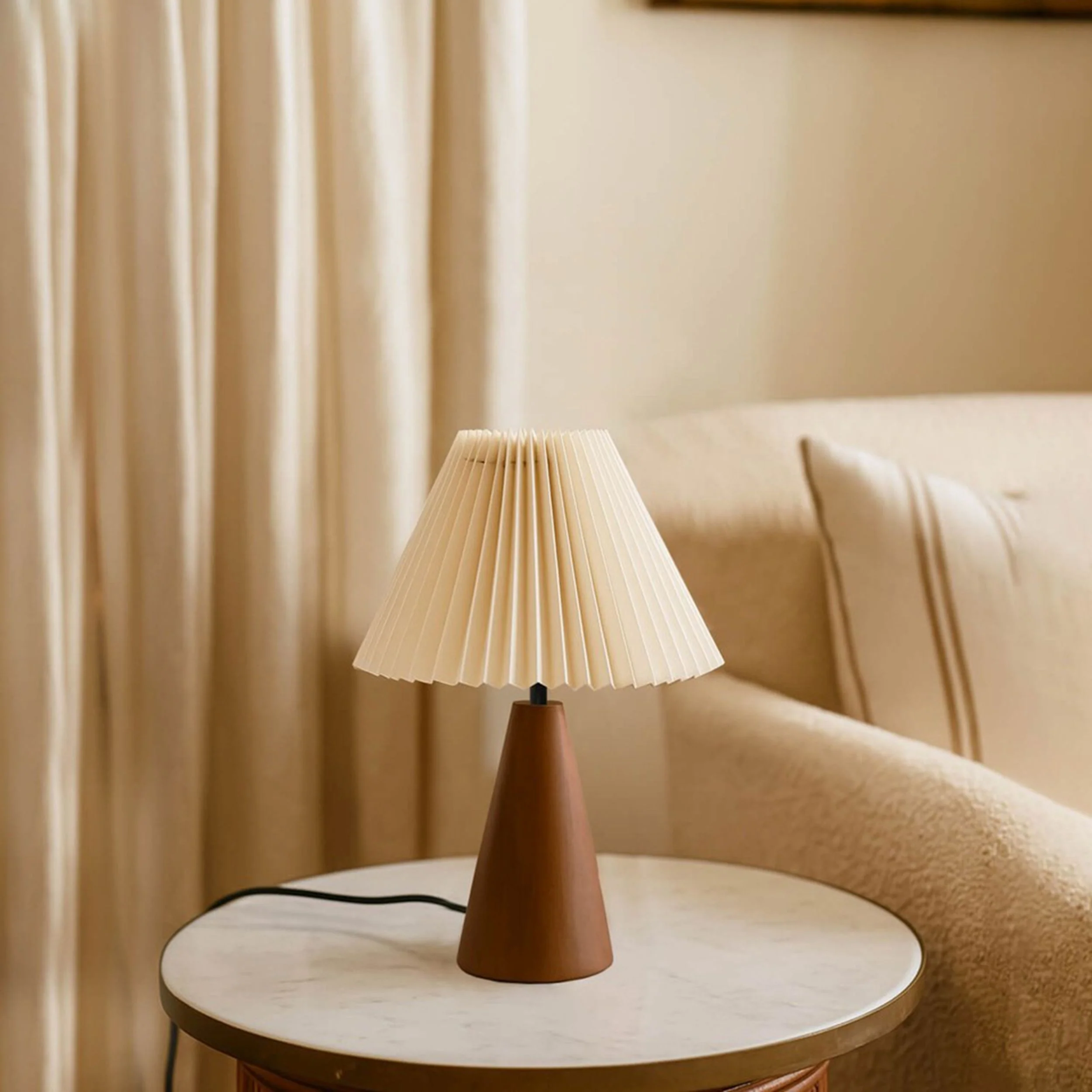 Lampa stołowa Muse brązowo-kremowa - Image 2