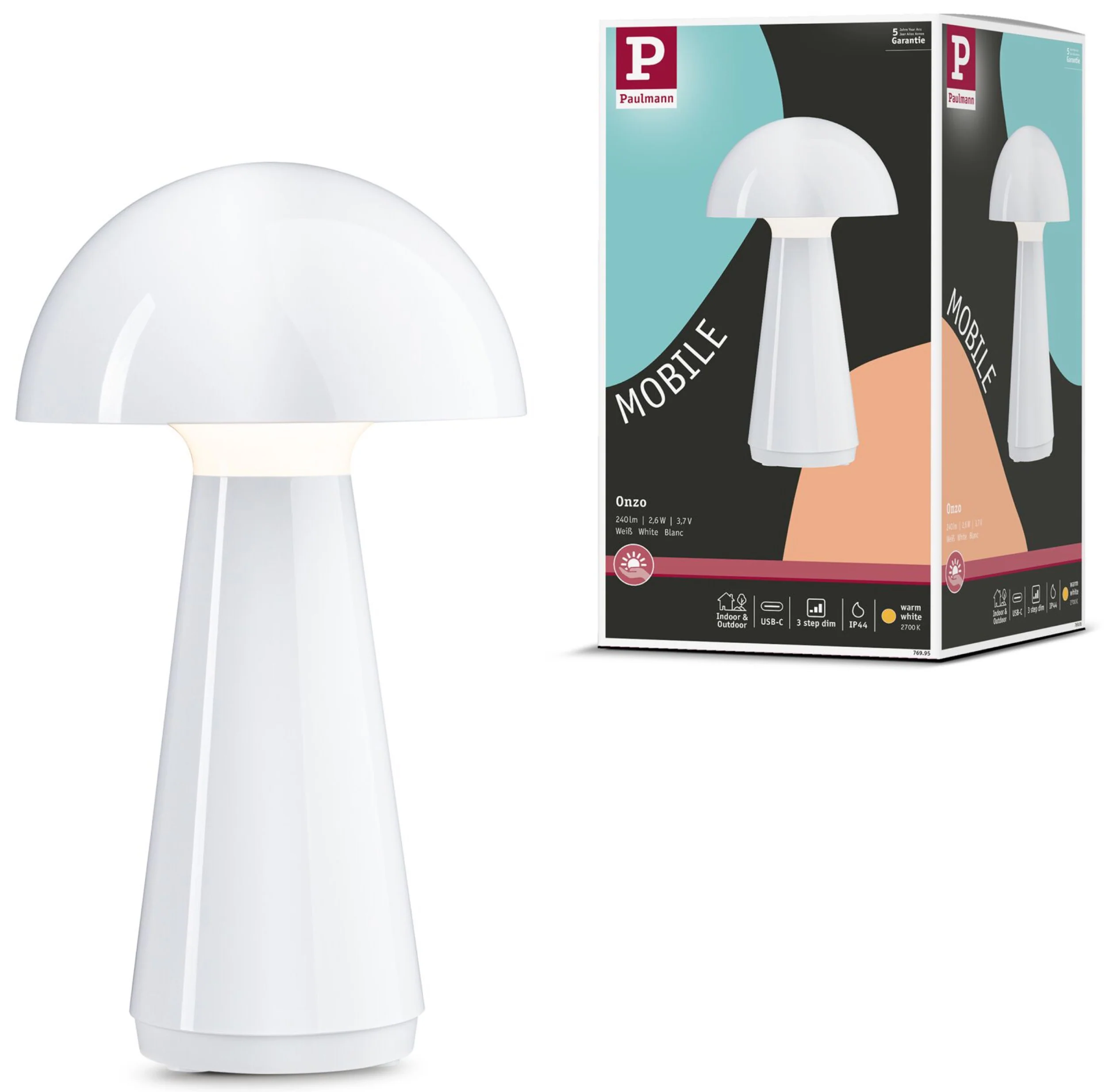 Lampa stołowa Onzo LED biały połysk - Image 13