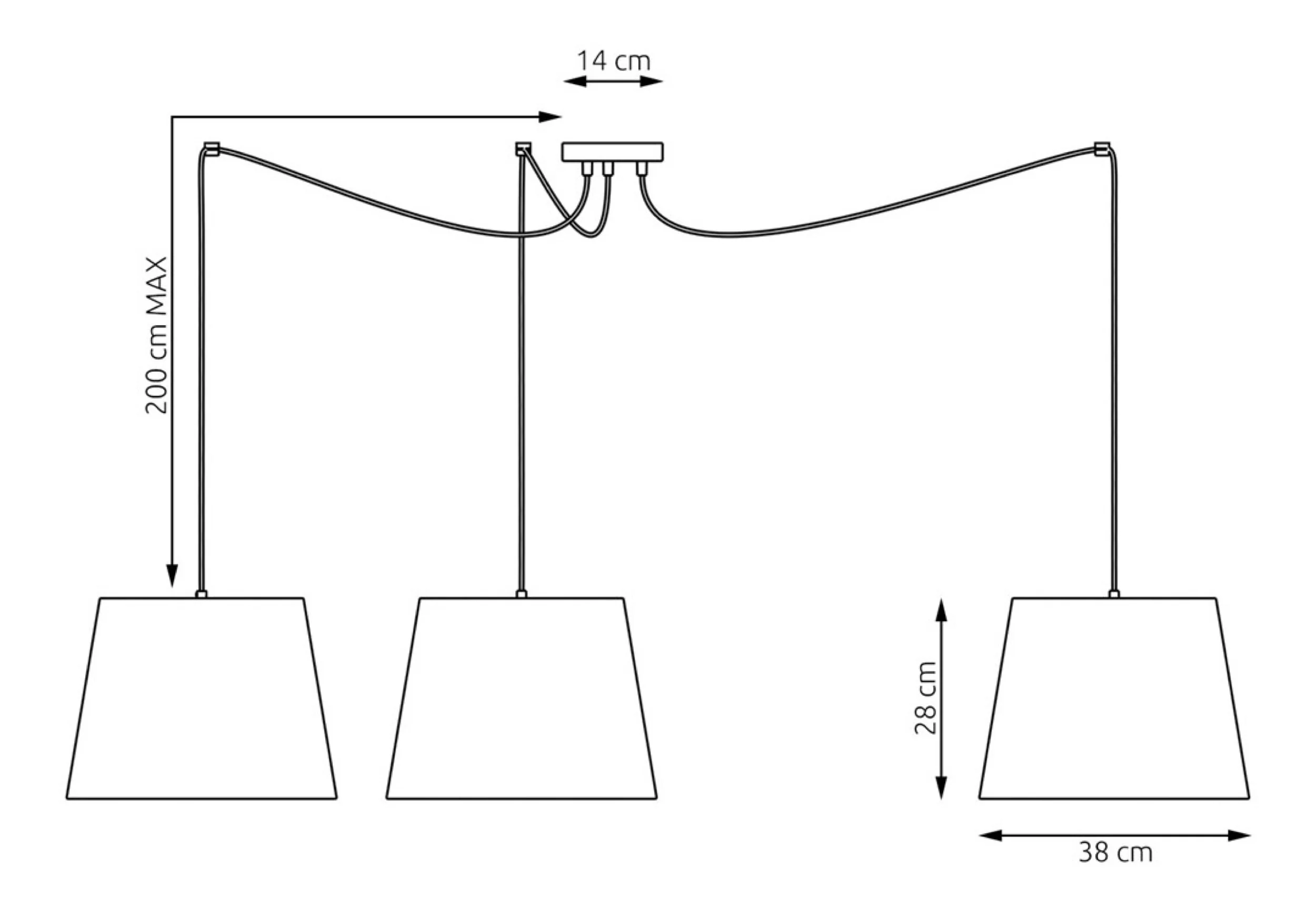 Lampa sufitowa Ascot x3 beżowa - Image 3