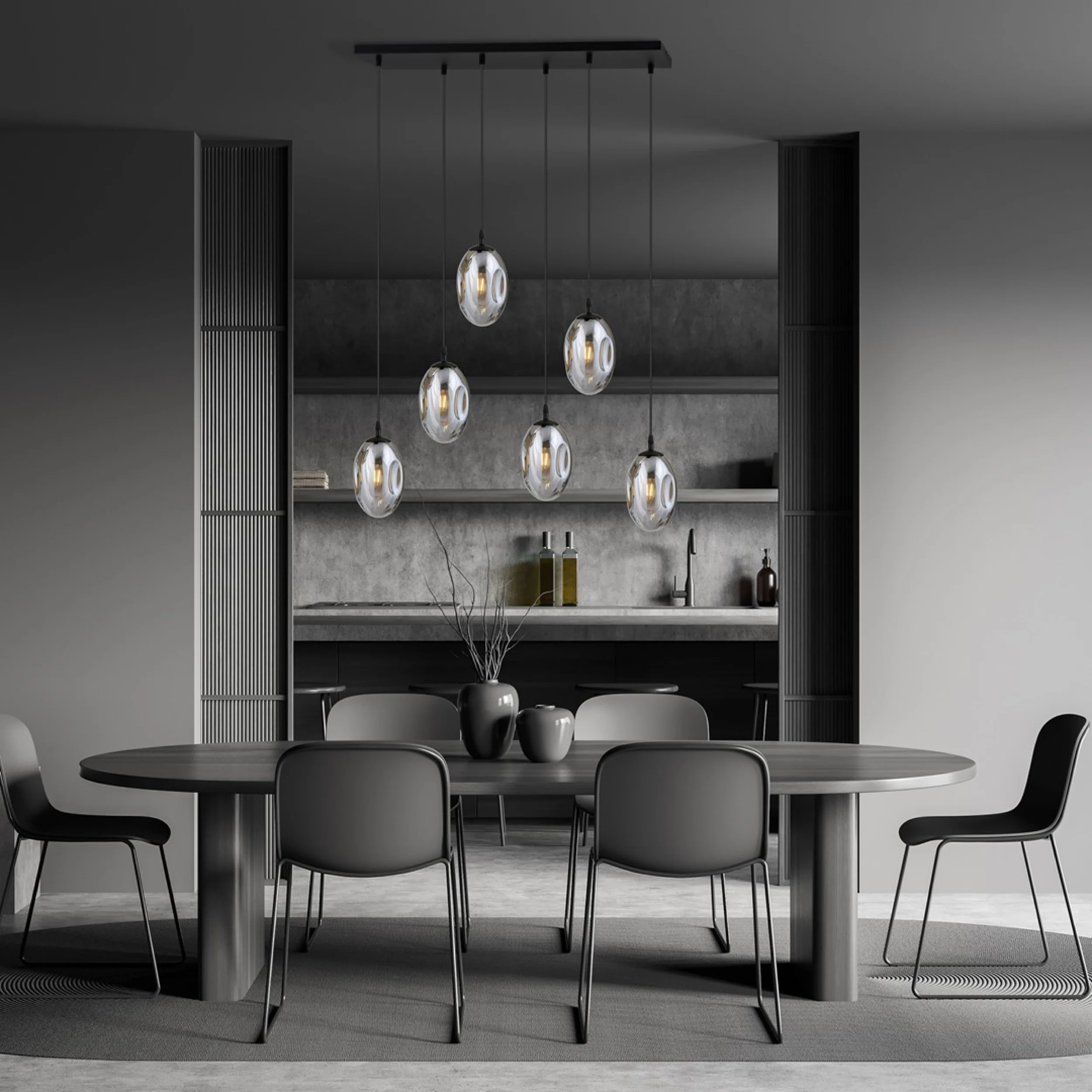 Lampa sufitowa Astral x6 czarno-szara - Image 2
