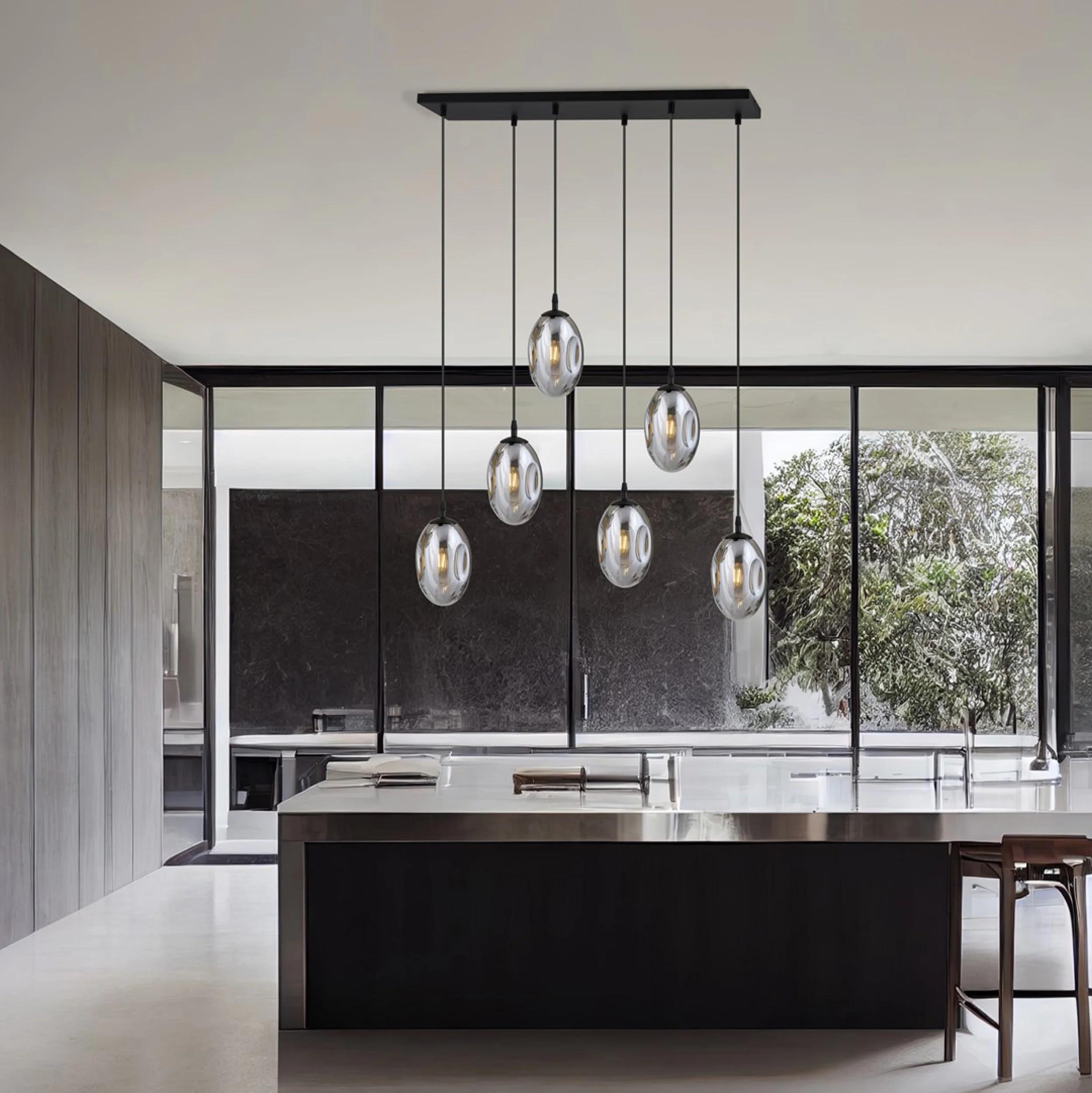 Lampa sufitowa Astral x6 czarno-szara - Image 3