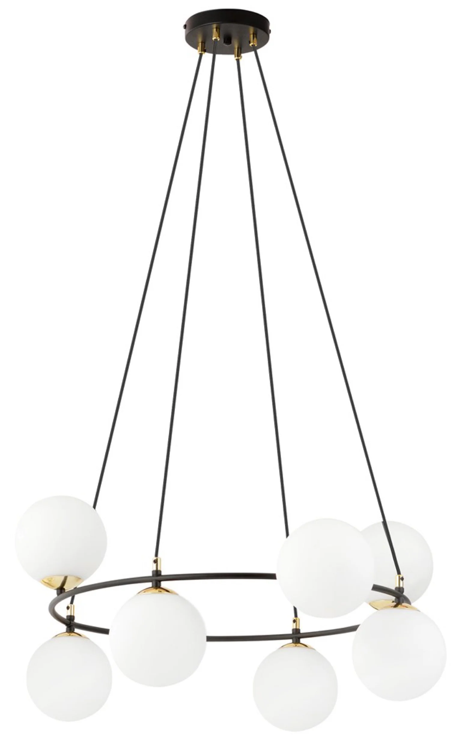 Lampa sufitowa Azura x8 czarno-biała