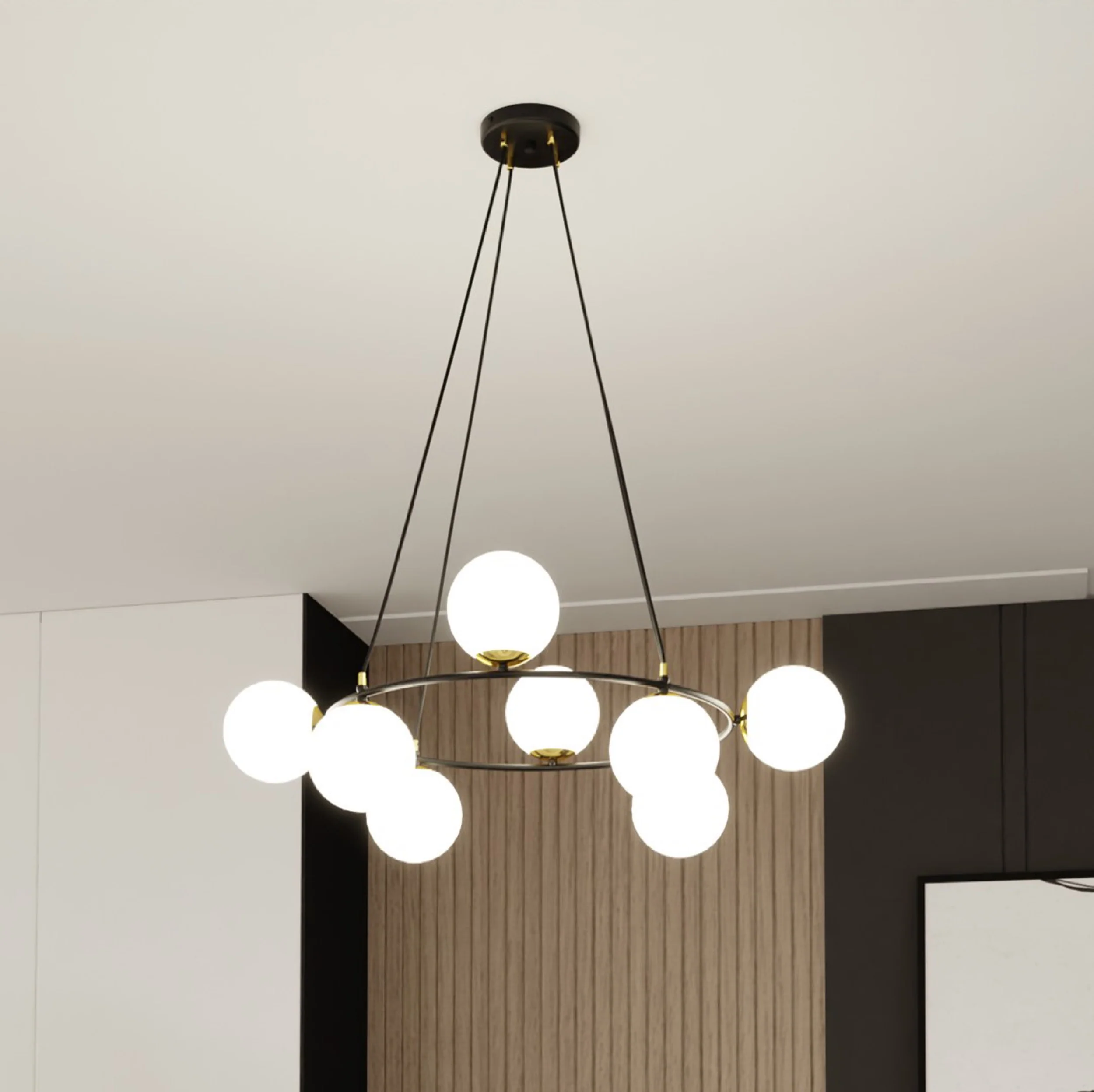 Lampa sufitowa Azura x8 czarno-biała - Image 2