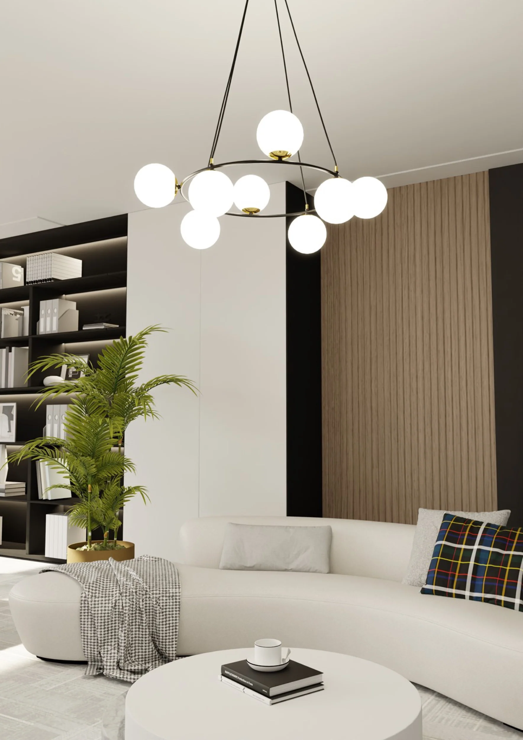 Lampa sufitowa Azura x8 czarno-biała - Image 4