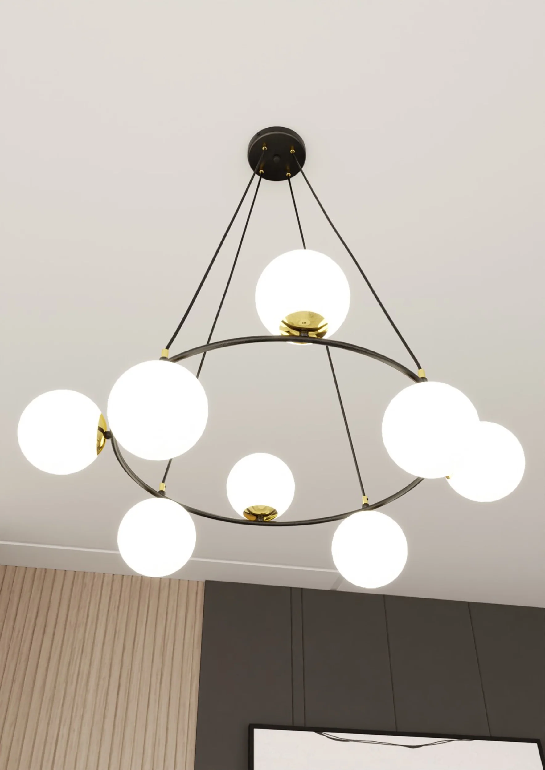 Lampa sufitowa Azura x8 czarno-biała - Image 5