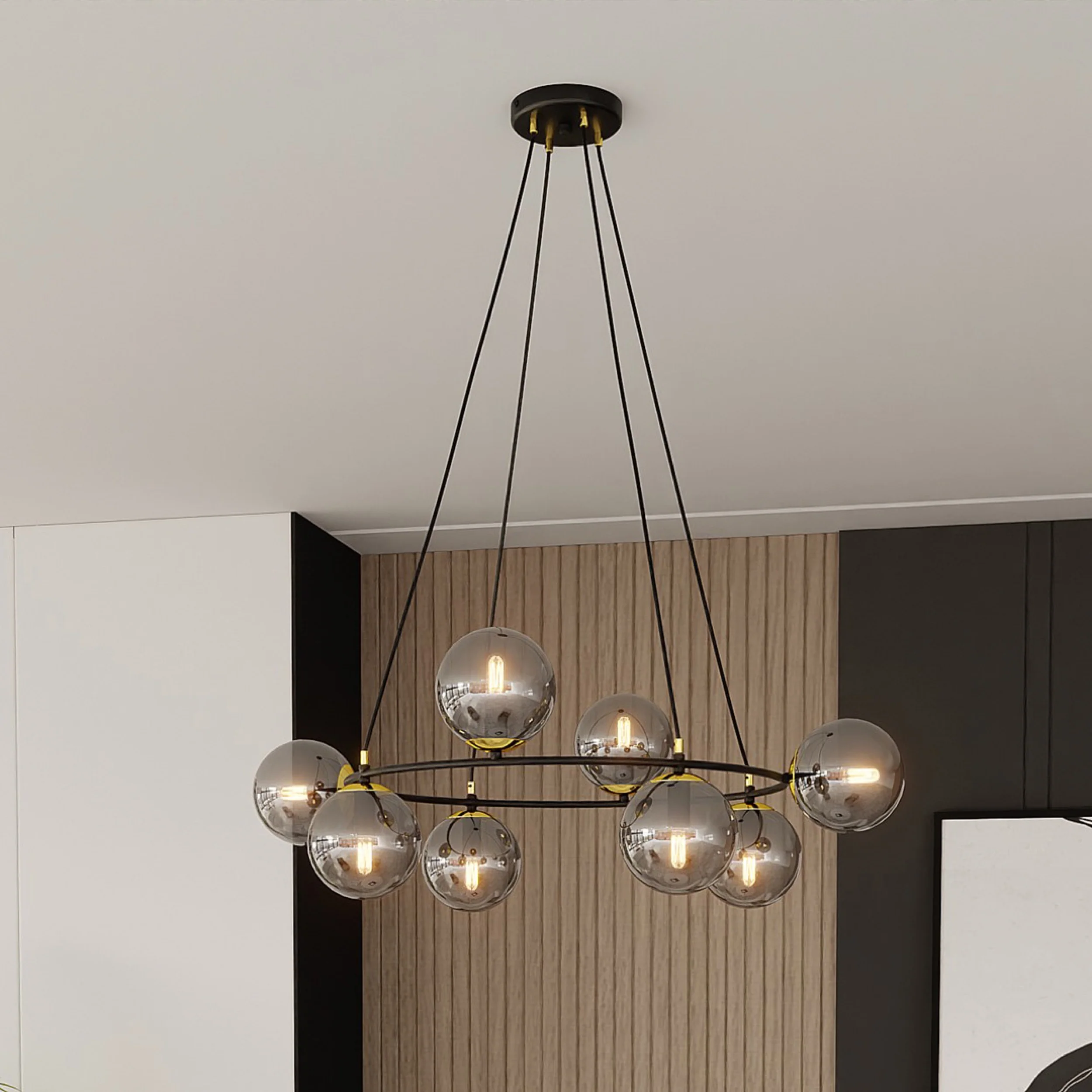 Lampa sufitowa Azura x8 czarno-szara - Image 2