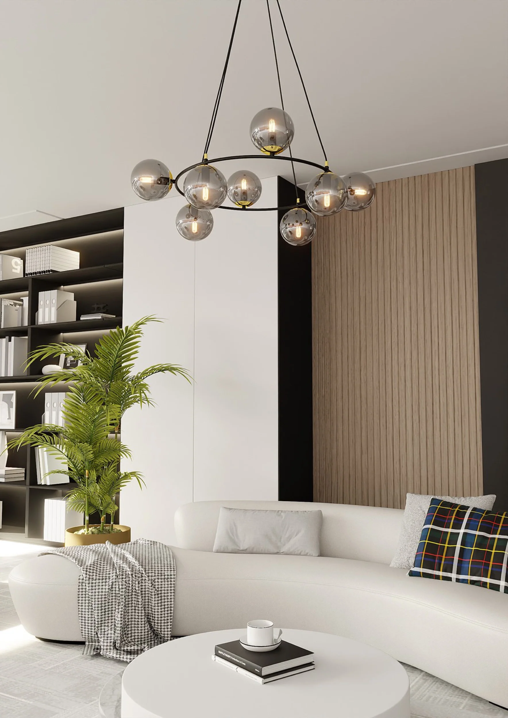 Lampa sufitowa Azura x8 czarno-szara - Image 4