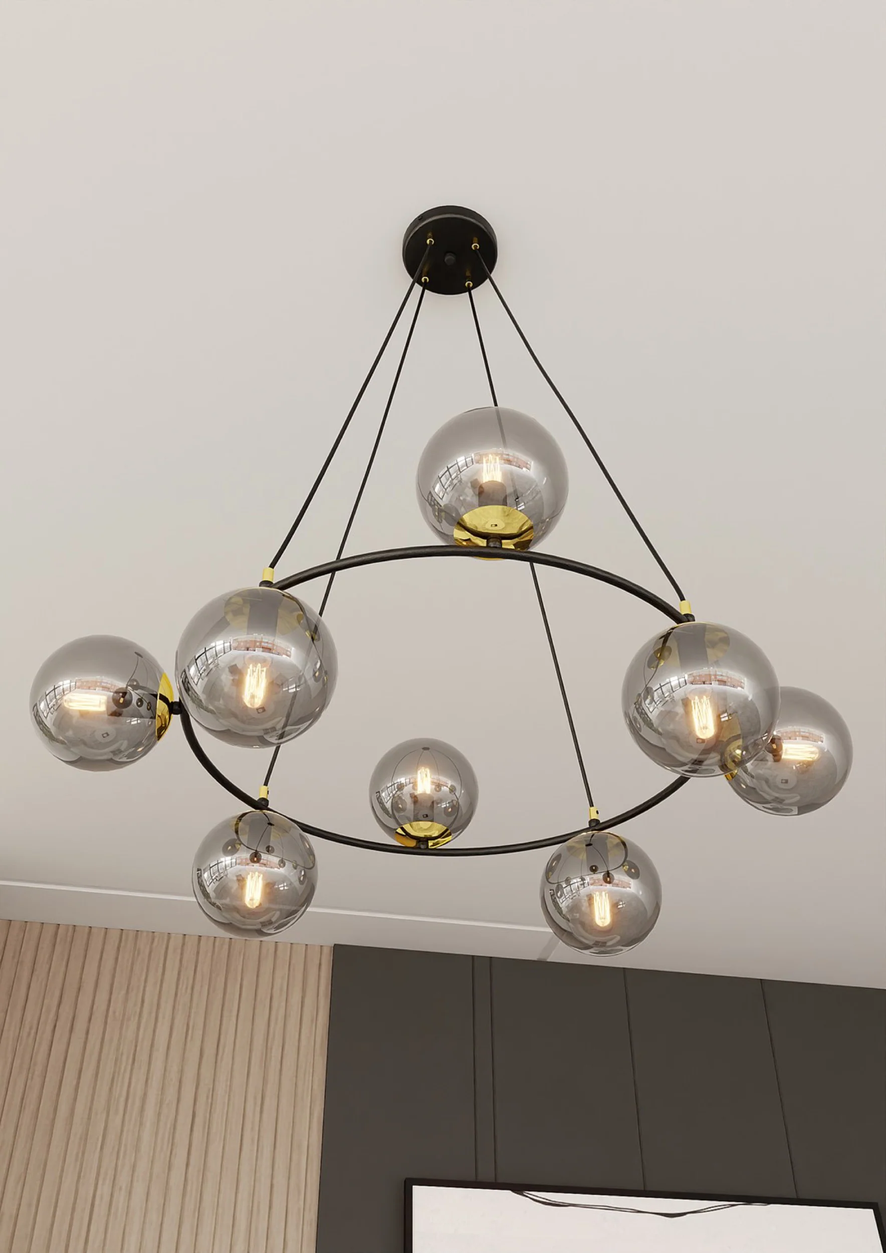 Lampa sufitowa Azura x8 czarno-szara - Image 5